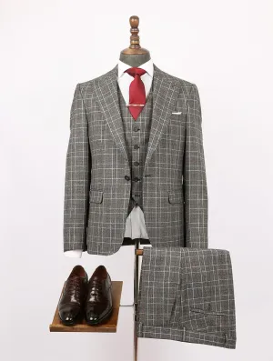 Abram Black Set Blazer Linen Suit