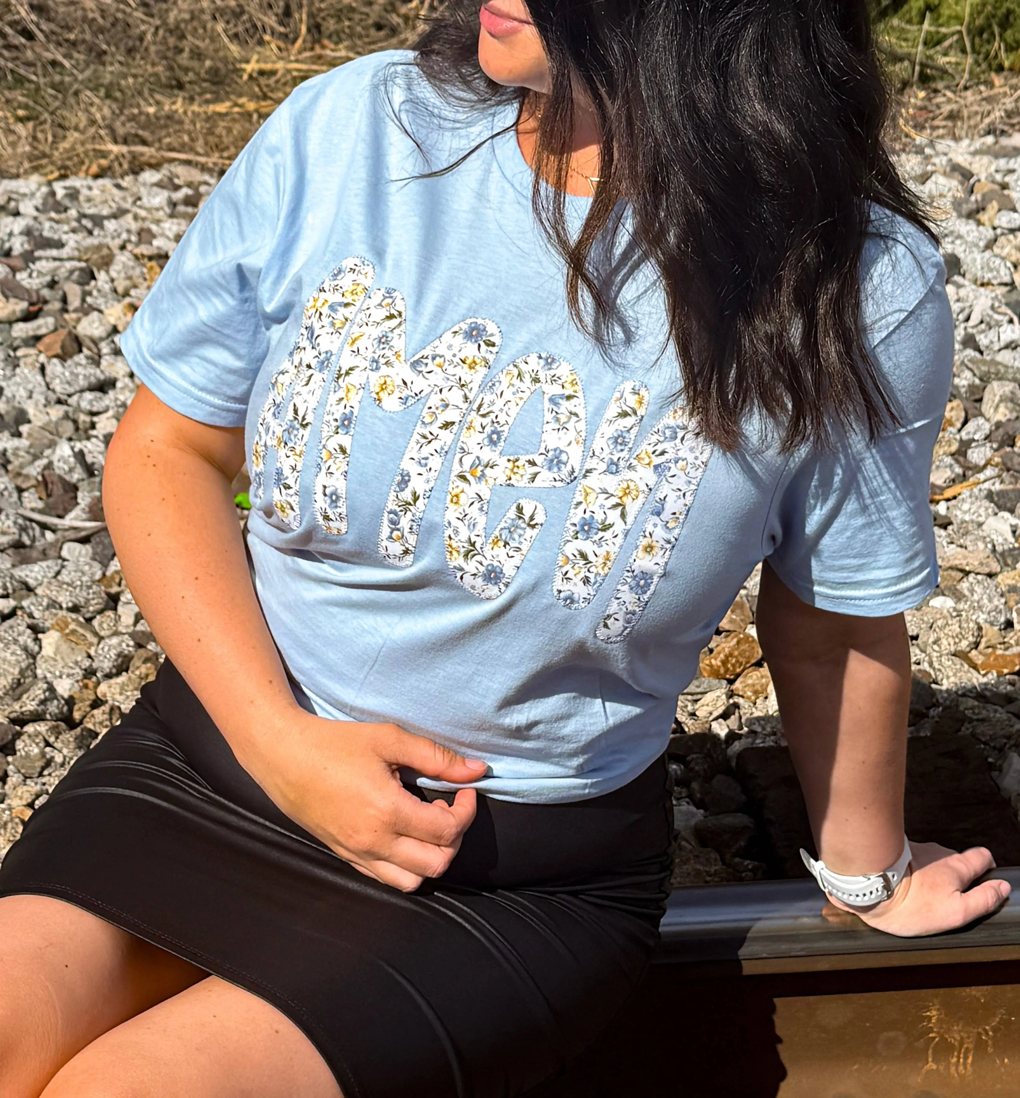 Amen Floral Appliqué T-shirt