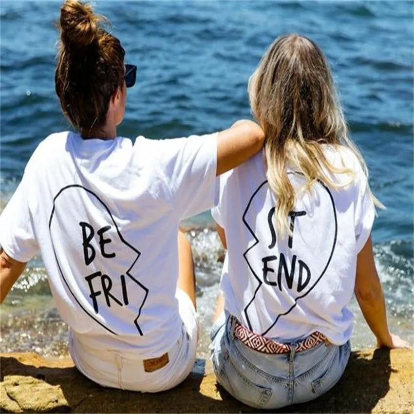 Best Friend Big Letter Print Scoop Top Tee