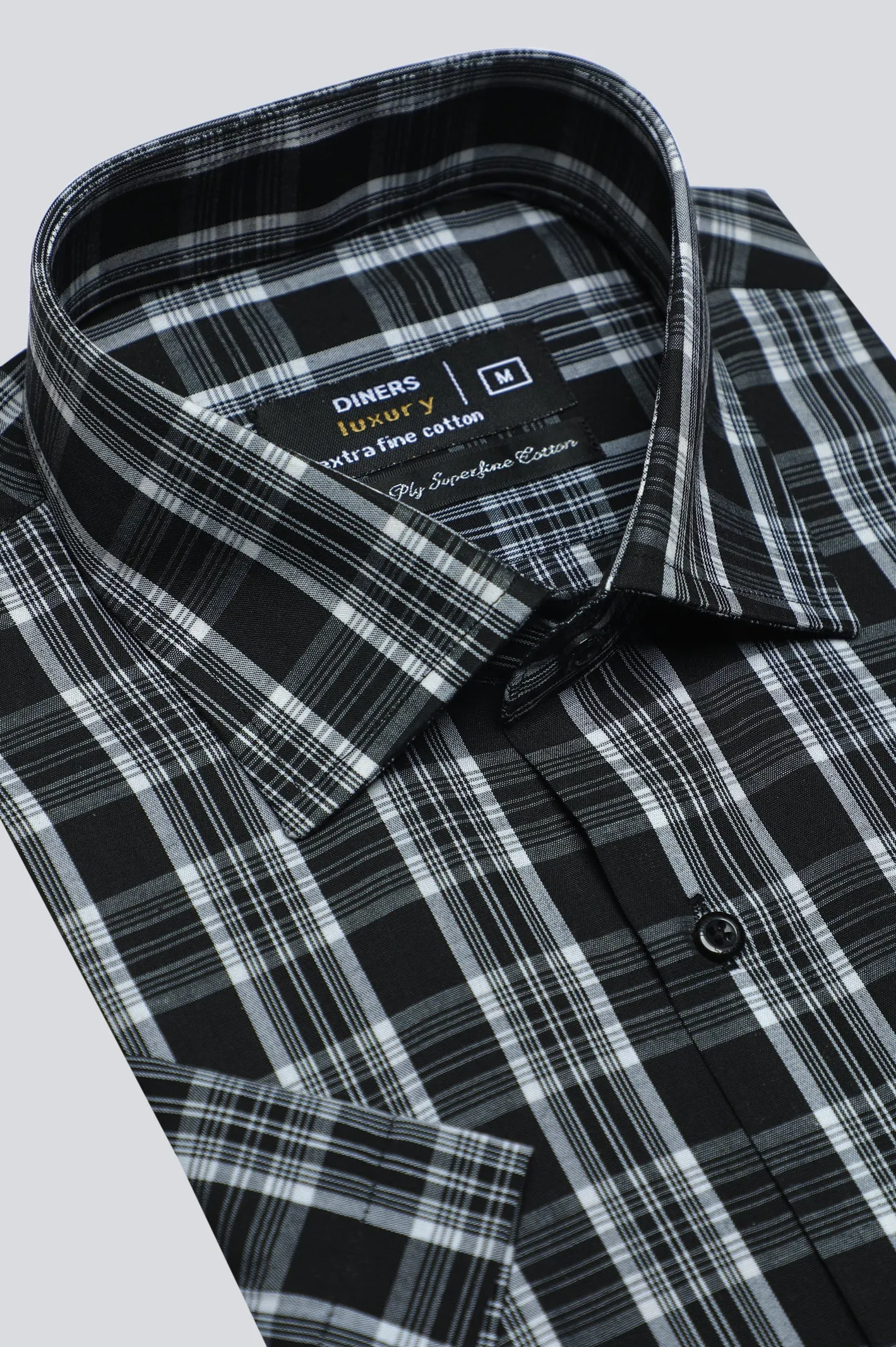 Black Tattersall Check Formal Shirt