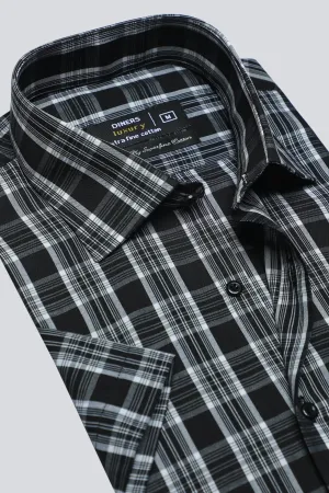 Black Tattersall Check Formal Shirt