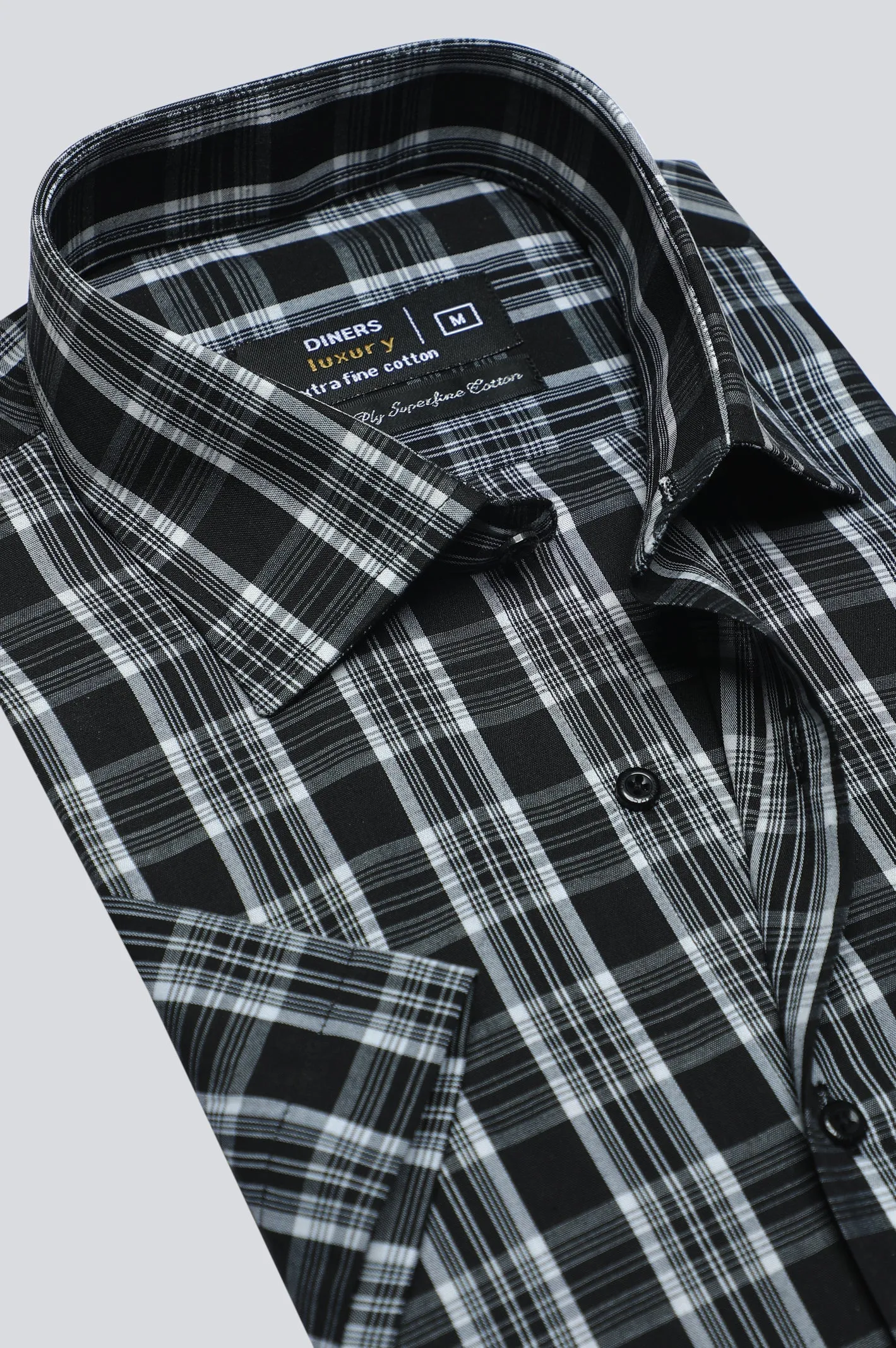 Black Tattersall Check Formal Shirt