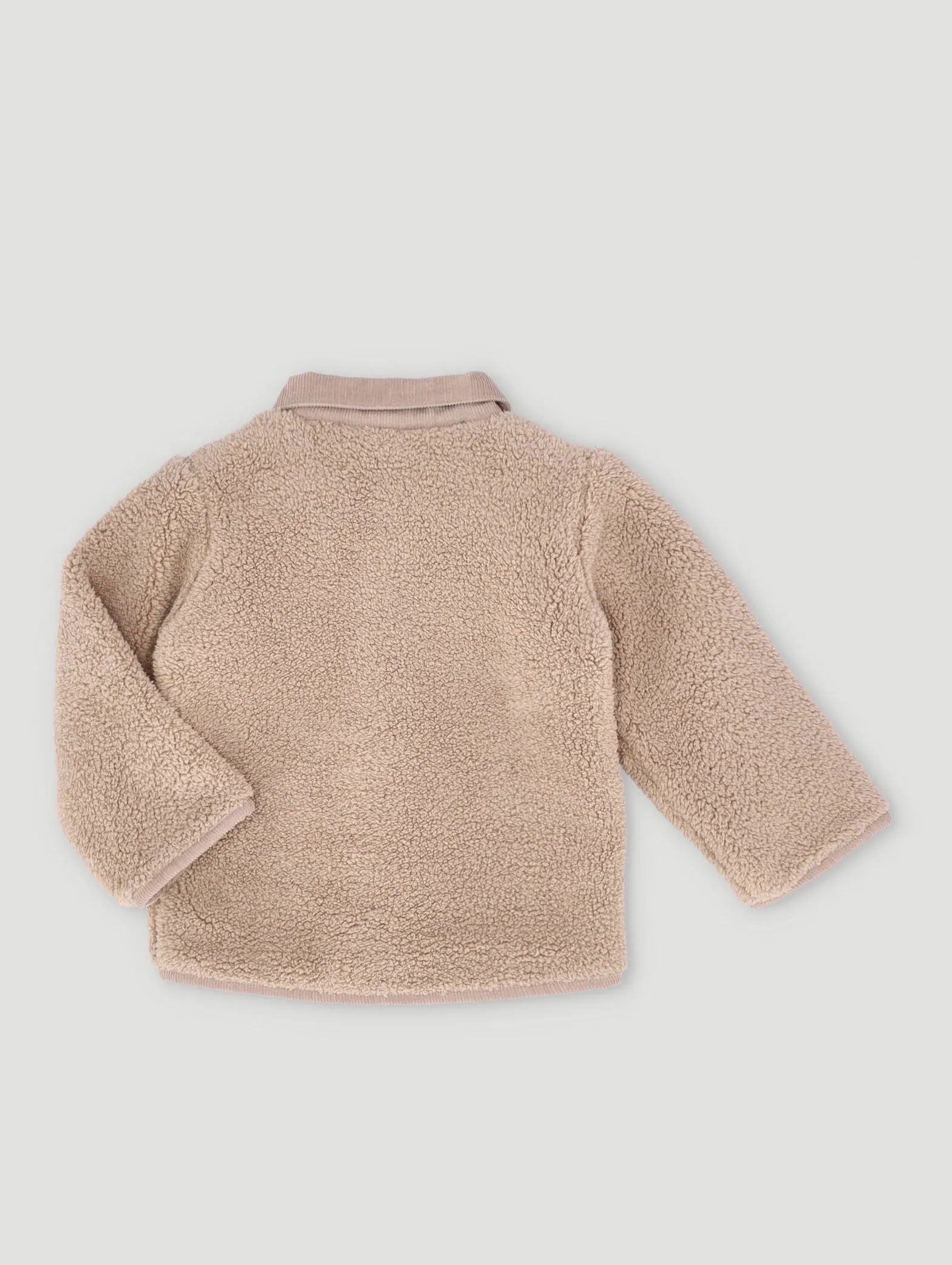 Boys Sherpa Jacket With Cord Contrast