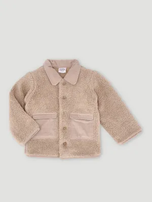 Boys Sherpa Jacket With Cord Contrast