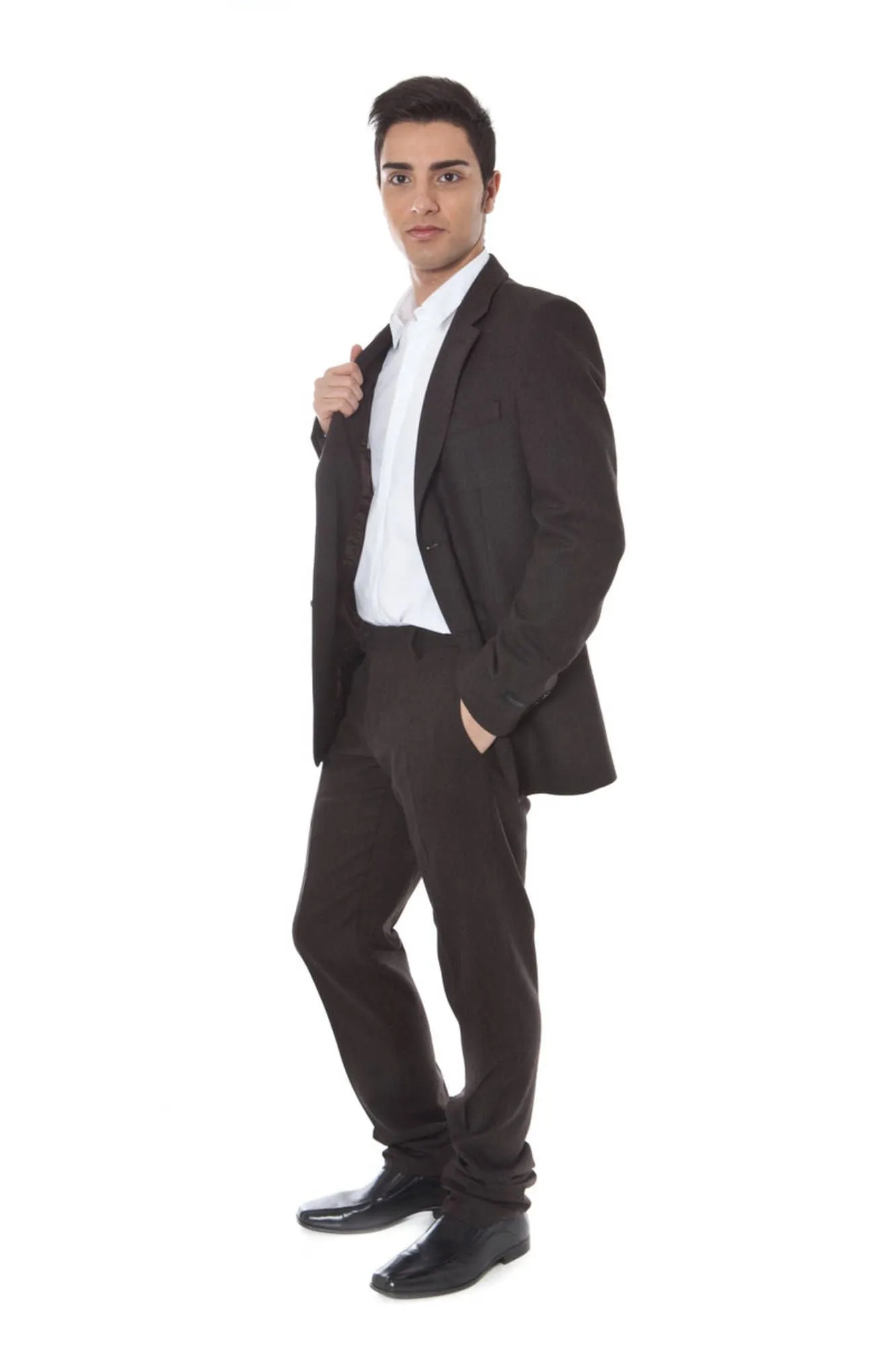 CALVIN KLEIN MEN'S CLASSIC SUIT BROWN