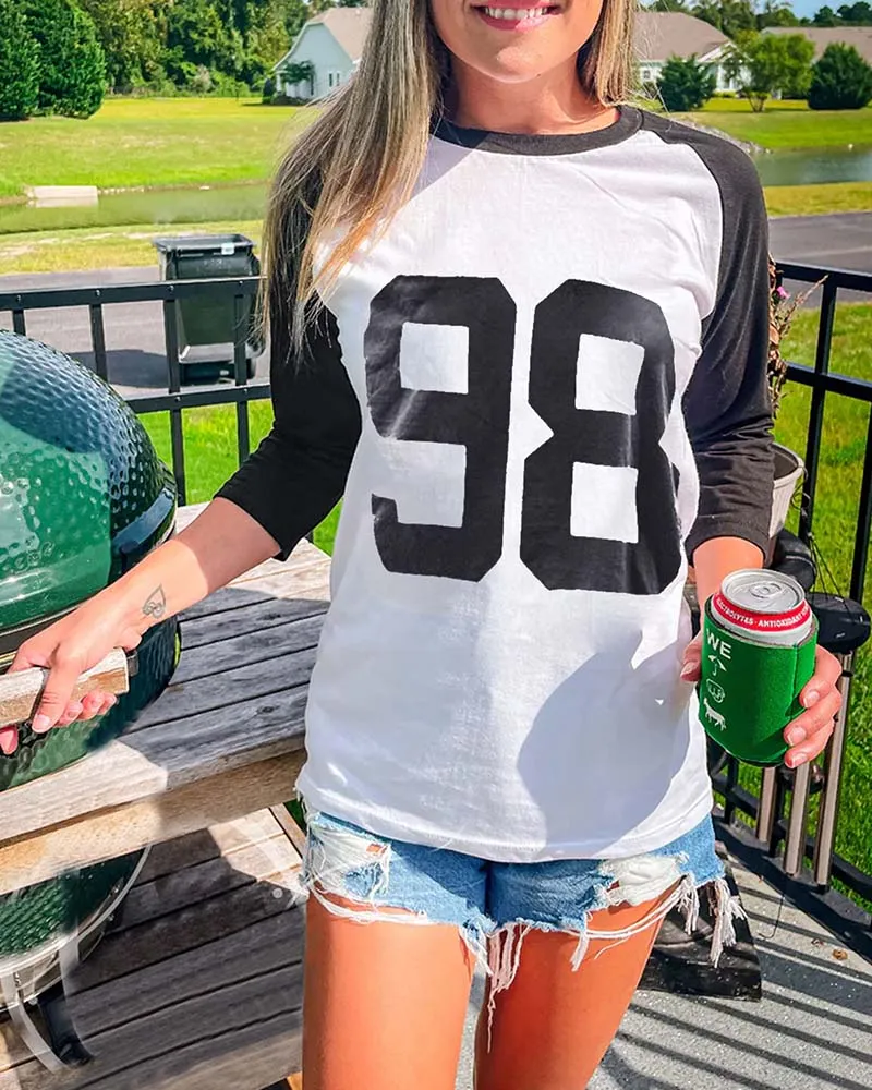 Casual Raglan Sleeve T-Shirt