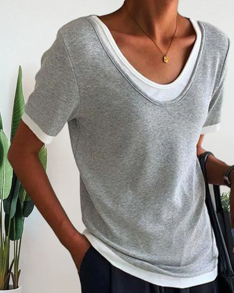 Casual Solid Color T-shirts