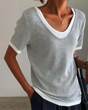 Casual Solid Color T-shirts