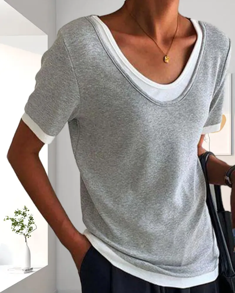 Casual Solid Color T-shirts