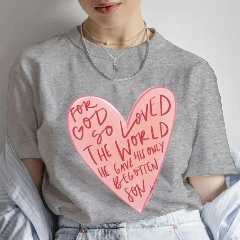 Christian So Loved Women's Bible Verse T-Shirt