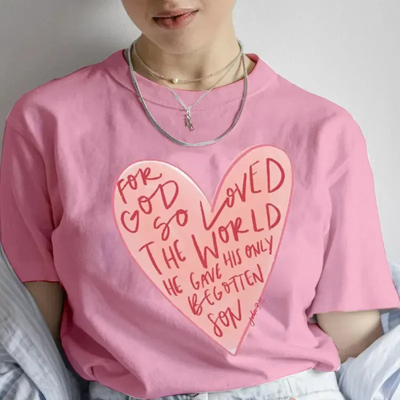 Christian So Loved Women's Bible Verse T-Shirt