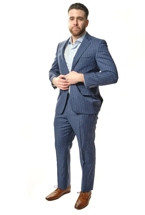 Classic Fit Blue Stripe Two Piece Suit ST-PR20-7