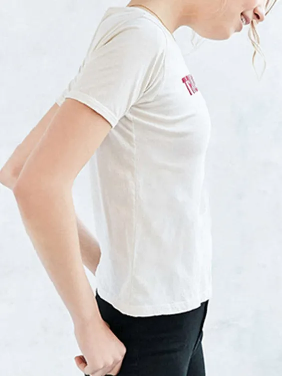 Custom Short Sleeve Round Neck Letter White T-Shirt