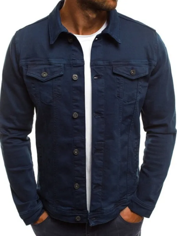 Denim Jacket - Trendy Fashion Casual Slim - Workwear Jacket