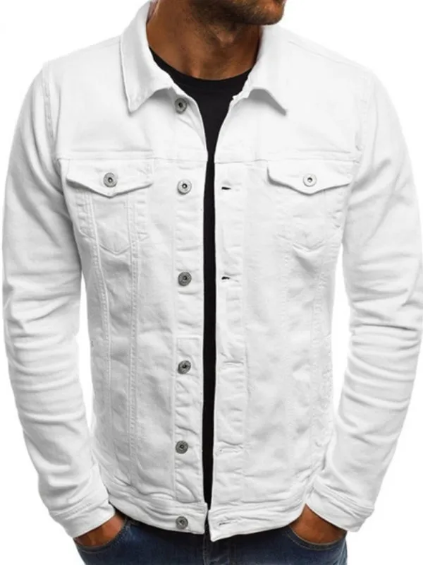 Denim Jacket - Trendy Fashion Casual Slim - Workwear Jacket
