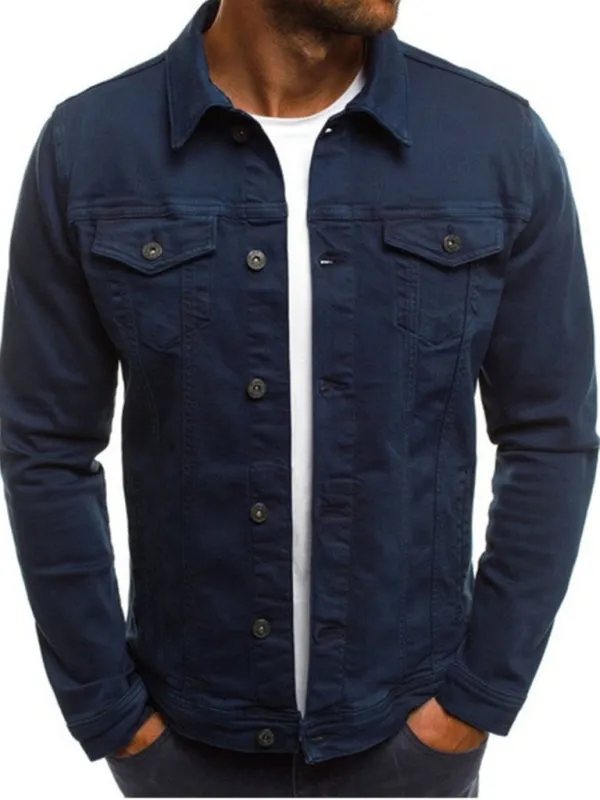Denim Jacket - Trendy Fashion Casual Slim - Workwear Jacket