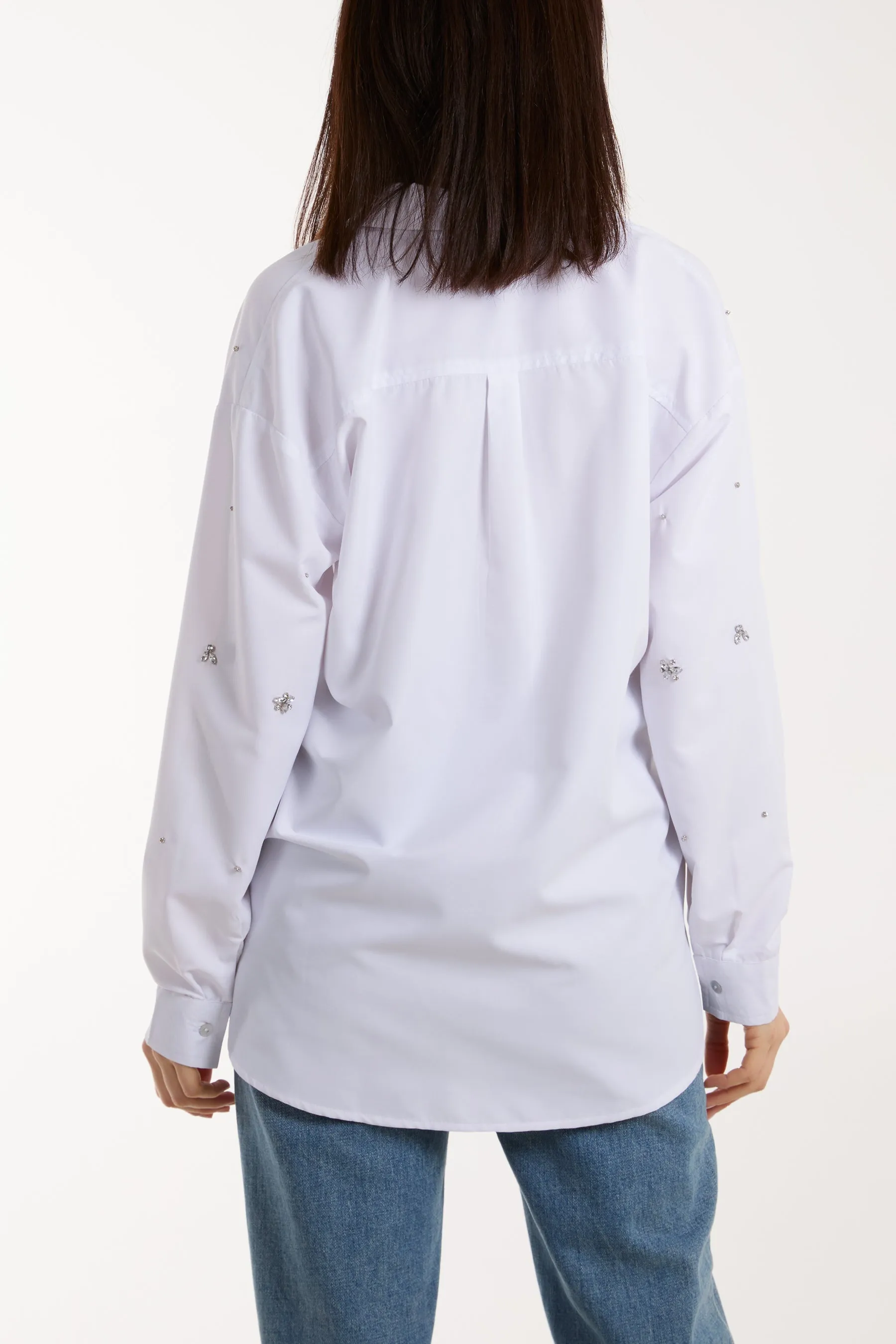 Embellished Diamante Petal Shirt