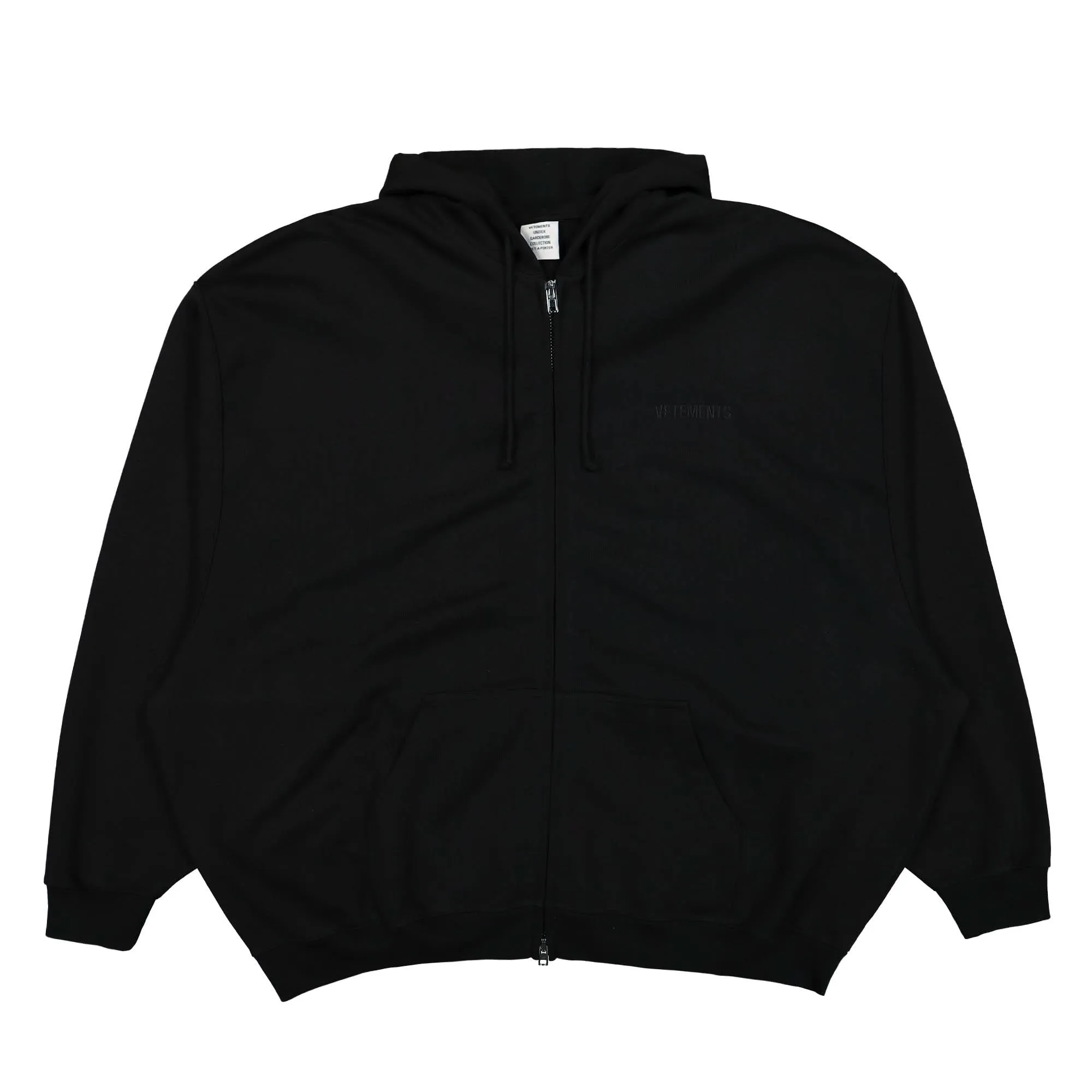 Embroidered Logo Oversized Zip-Up Hoodie