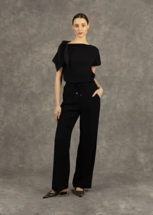 Fee G Charlie Satin Back Top In Black