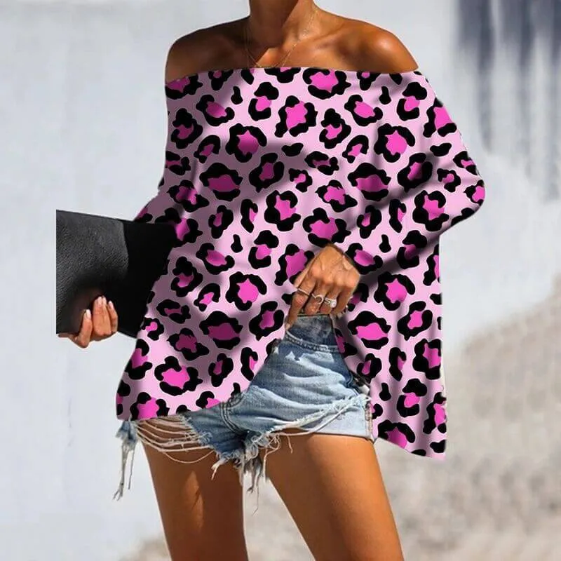Flower Print Off Shoulder T-shirt