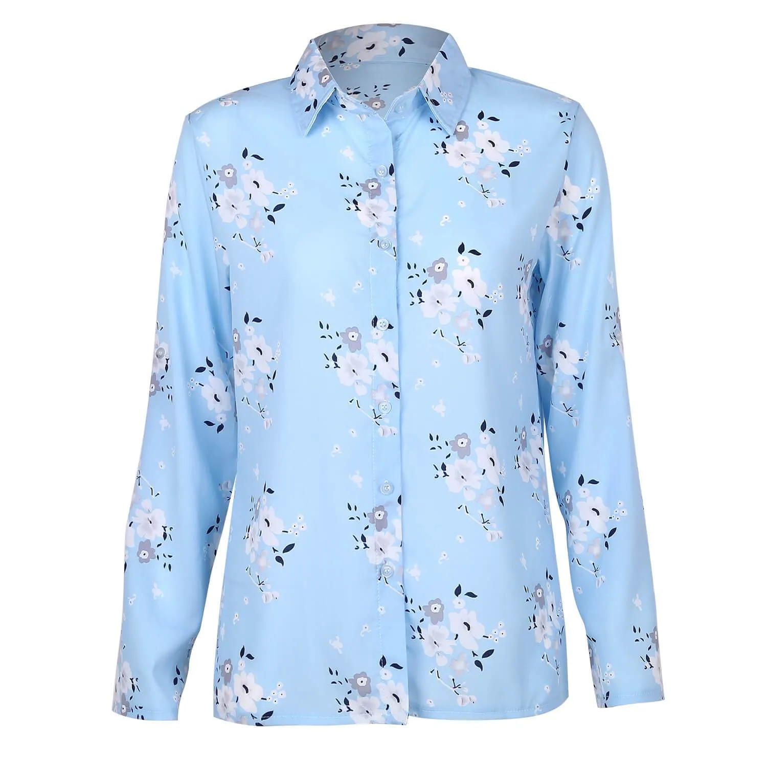 Flower Print V-neck T-shirt