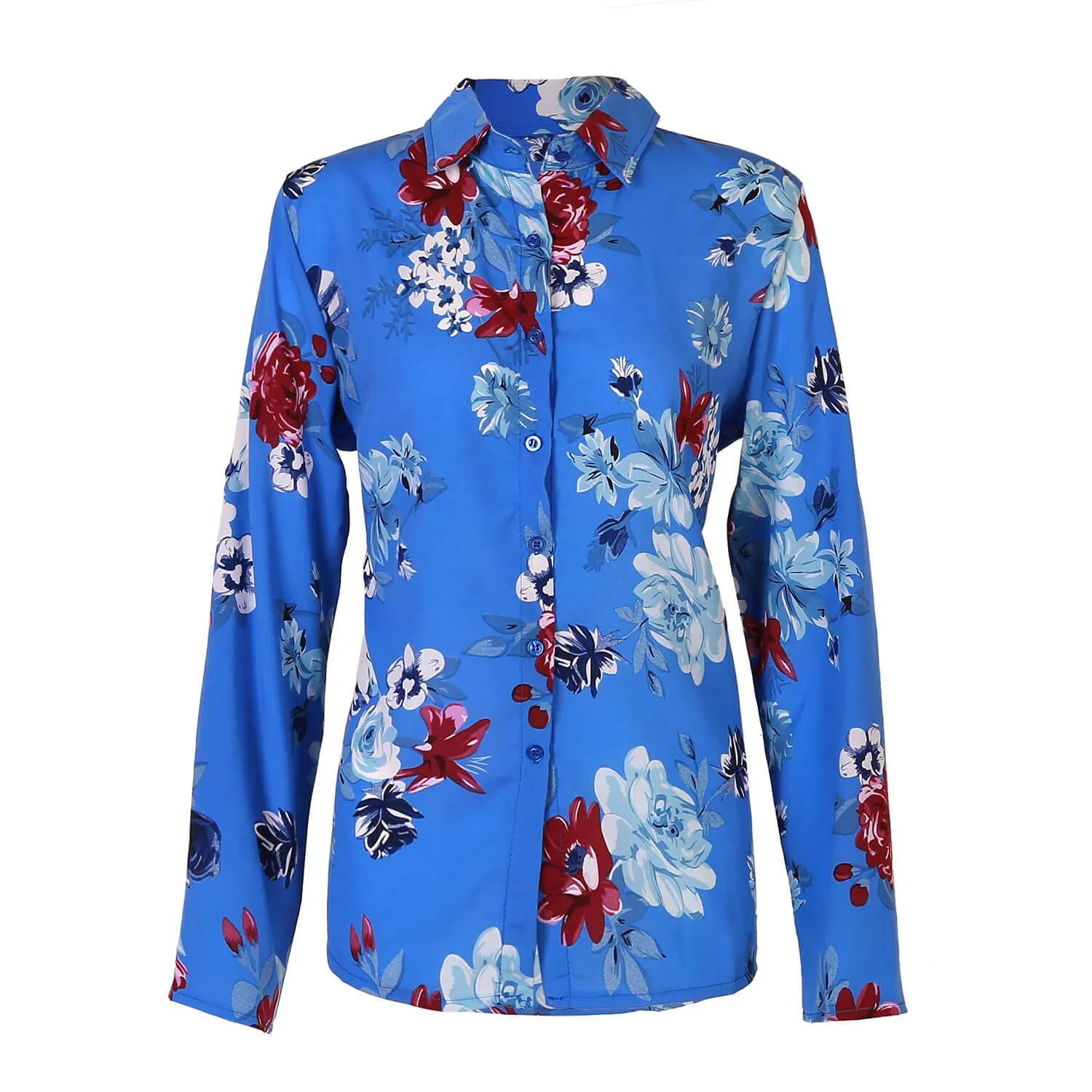Flower Print V-neck T-shirt
