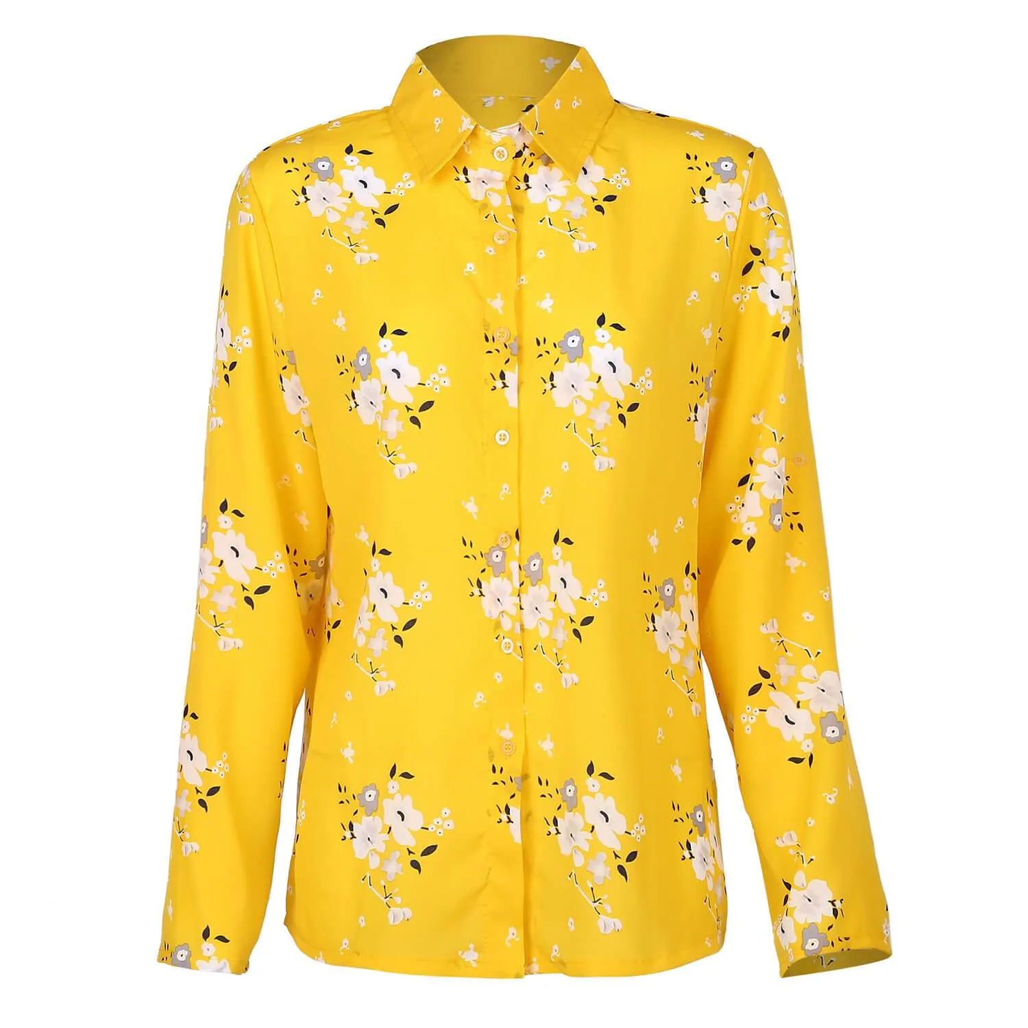 Flower Print V-neck T-shirt