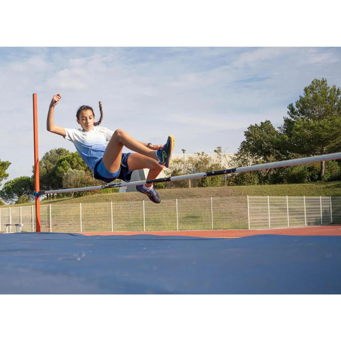 Girl’s Running Shorts 2-In-1 Breathable Tight - Kiprun Dry  Navy