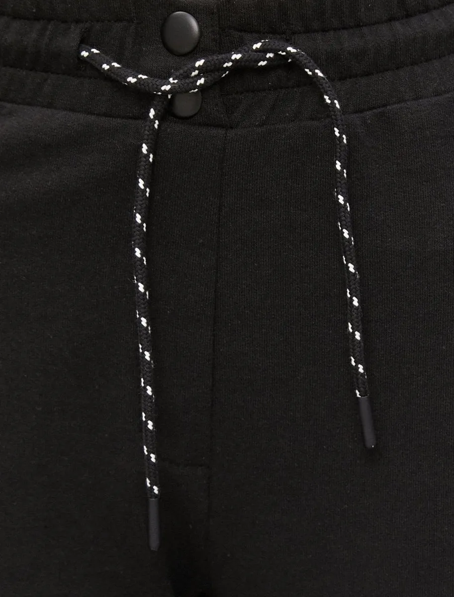 High Waist Cargo Sweatpants in Black