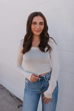 I Never Knew Cream Cropped Long Sleeve