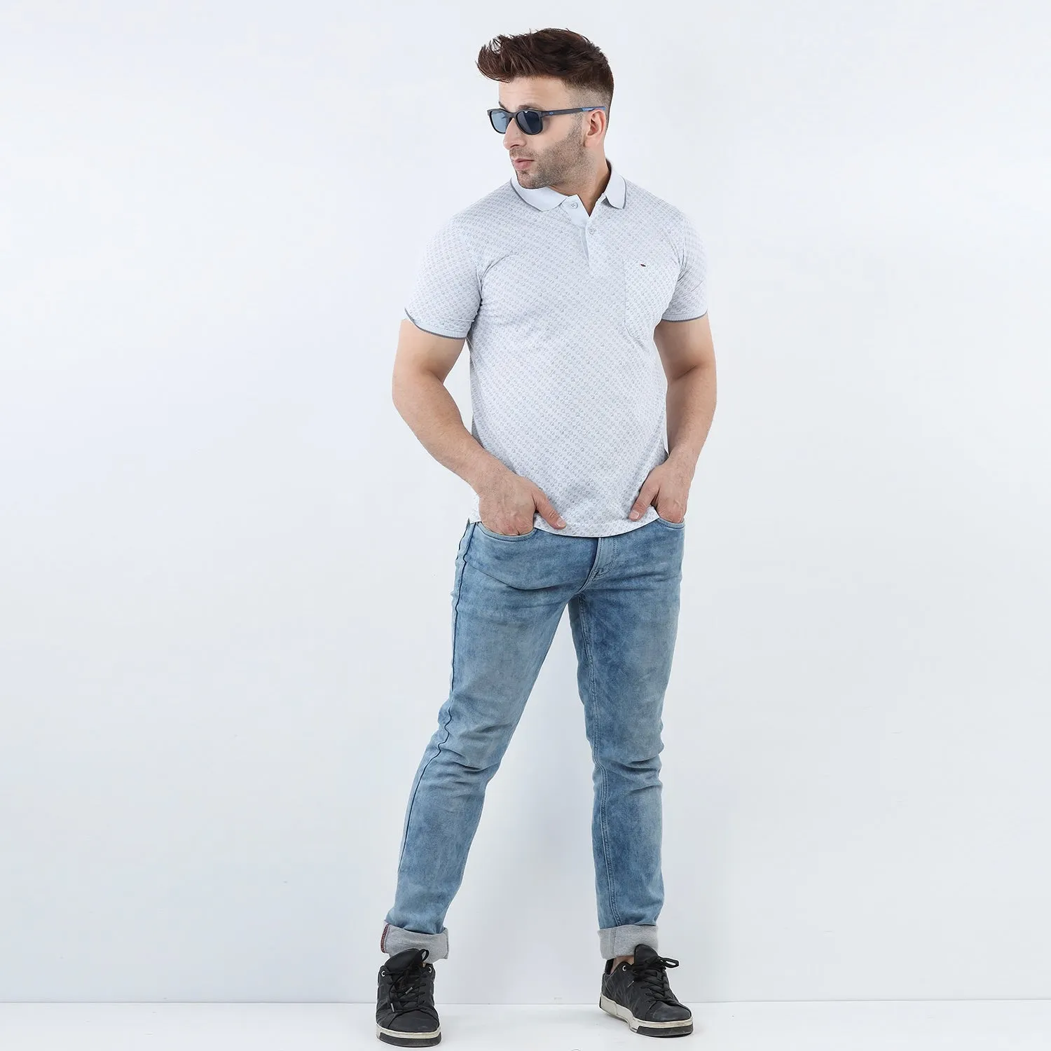 Ice White Pocket Polo T-shirt