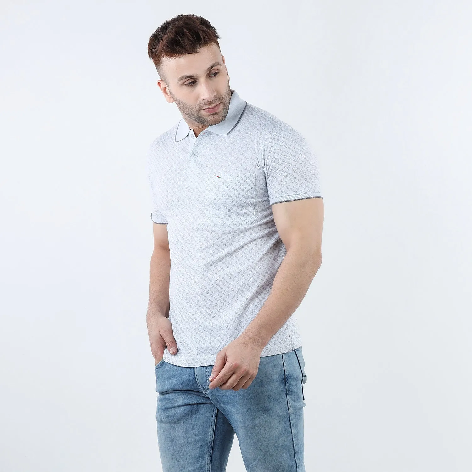 Ice White Pocket Polo T-shirt