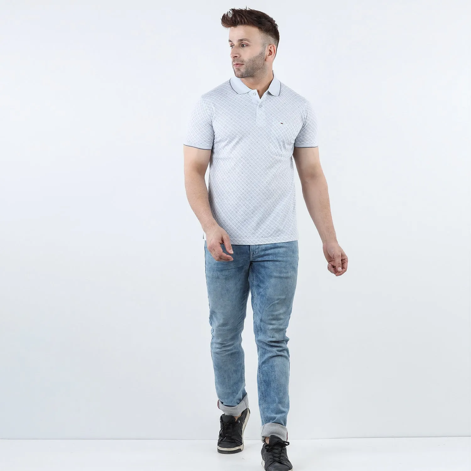 Ice White Pocket Polo T-shirt
