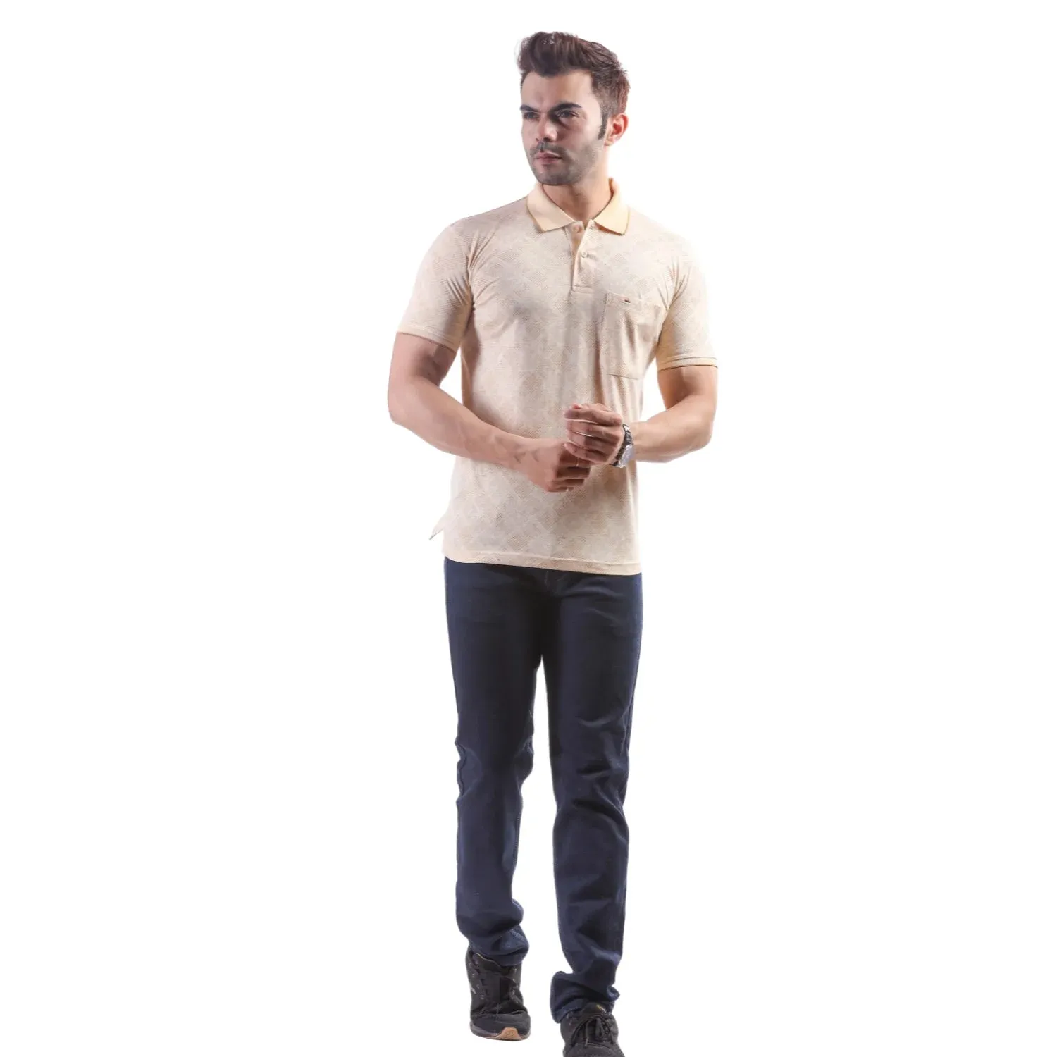 Light Beige Pocket Polo T-shirt