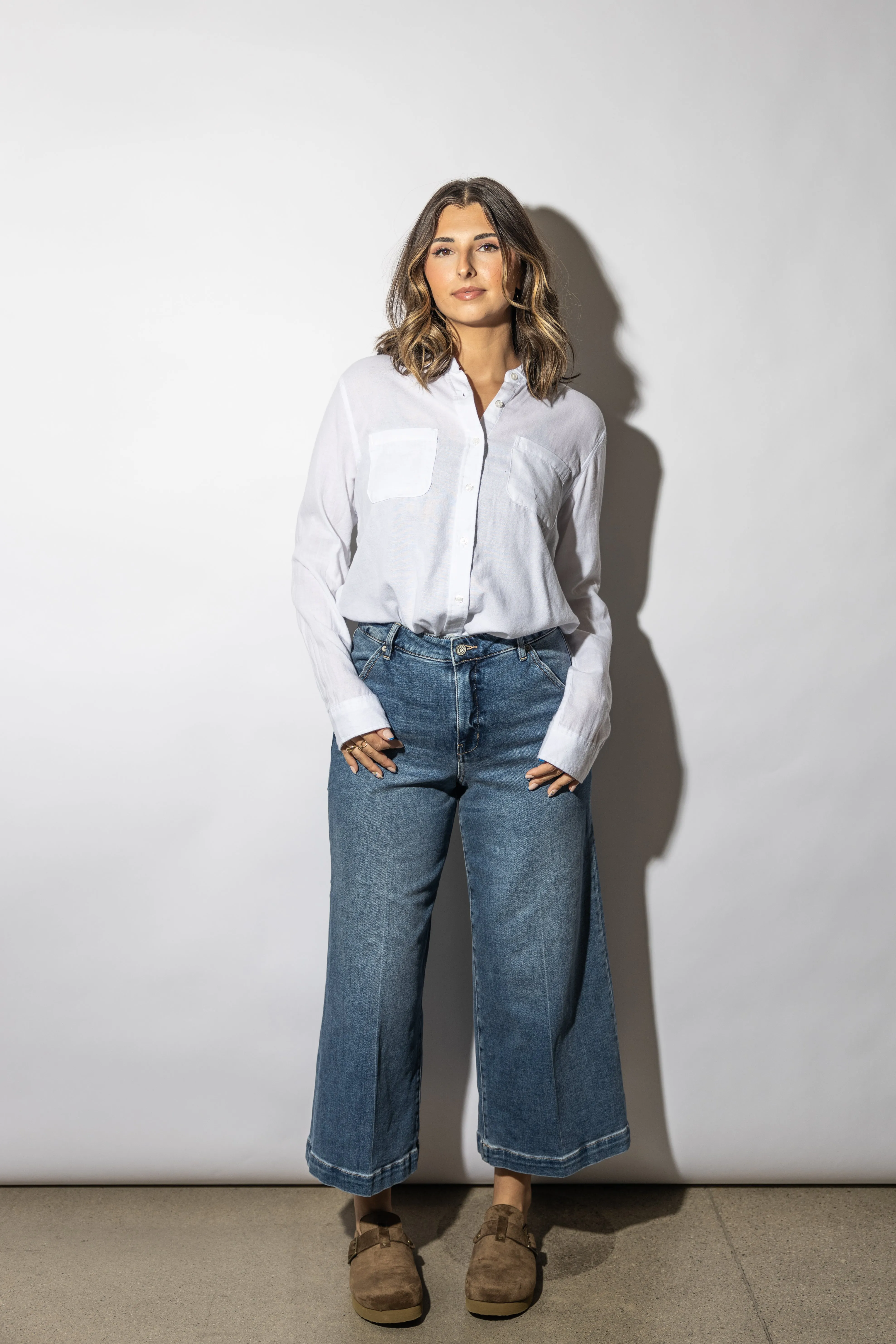 Lilian  White Button Down