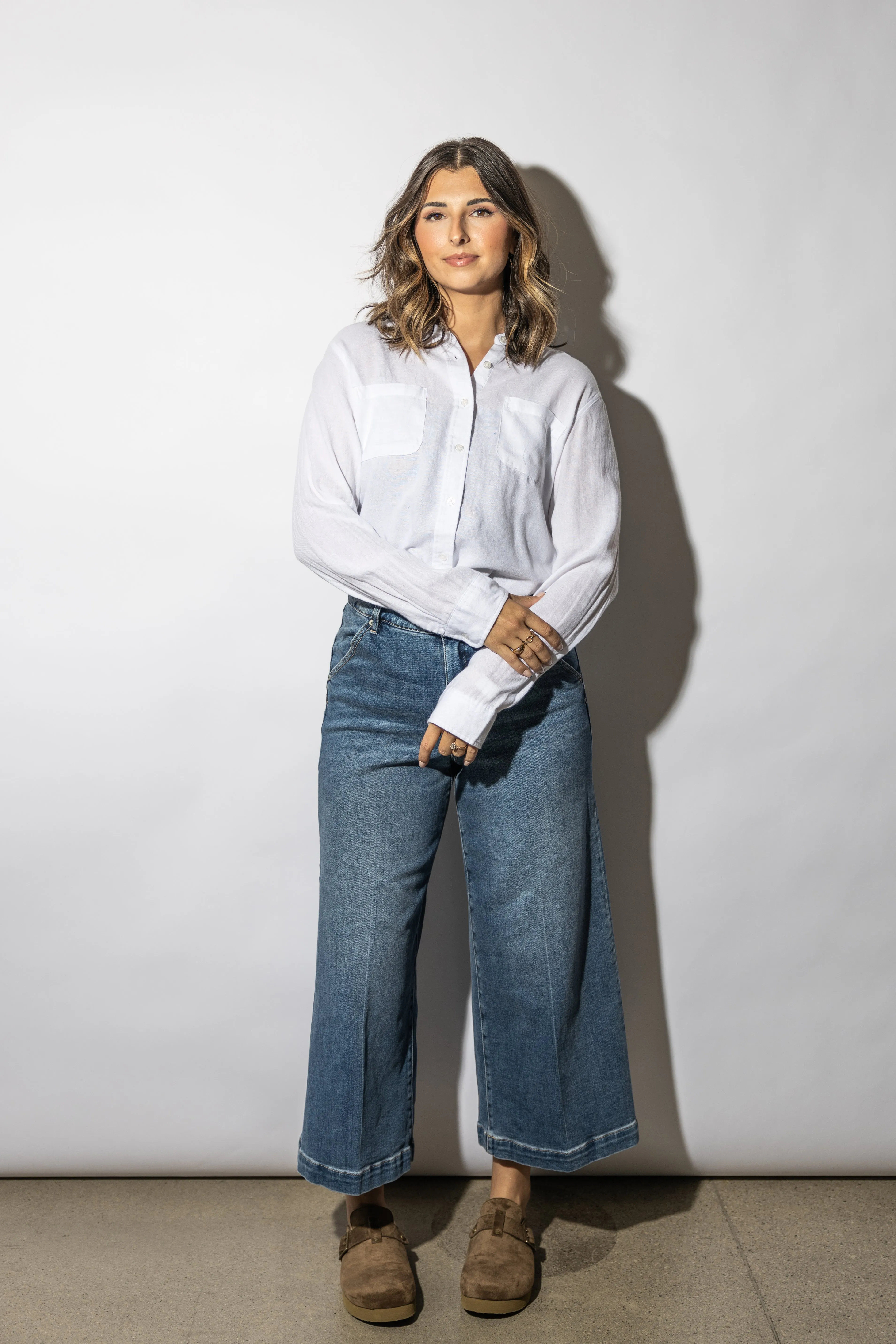 Lilian  White Button Down