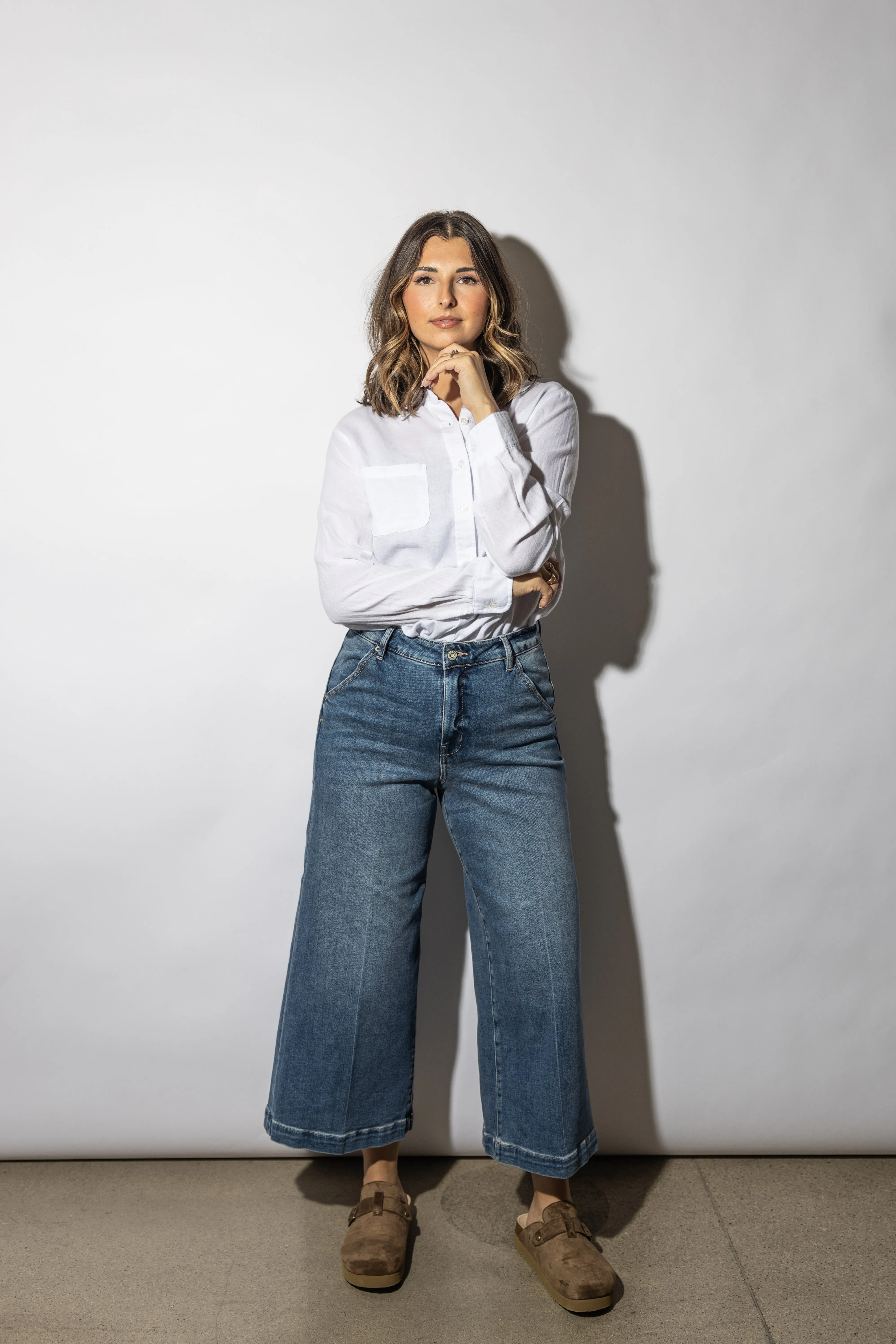 Lilian  White Button Down