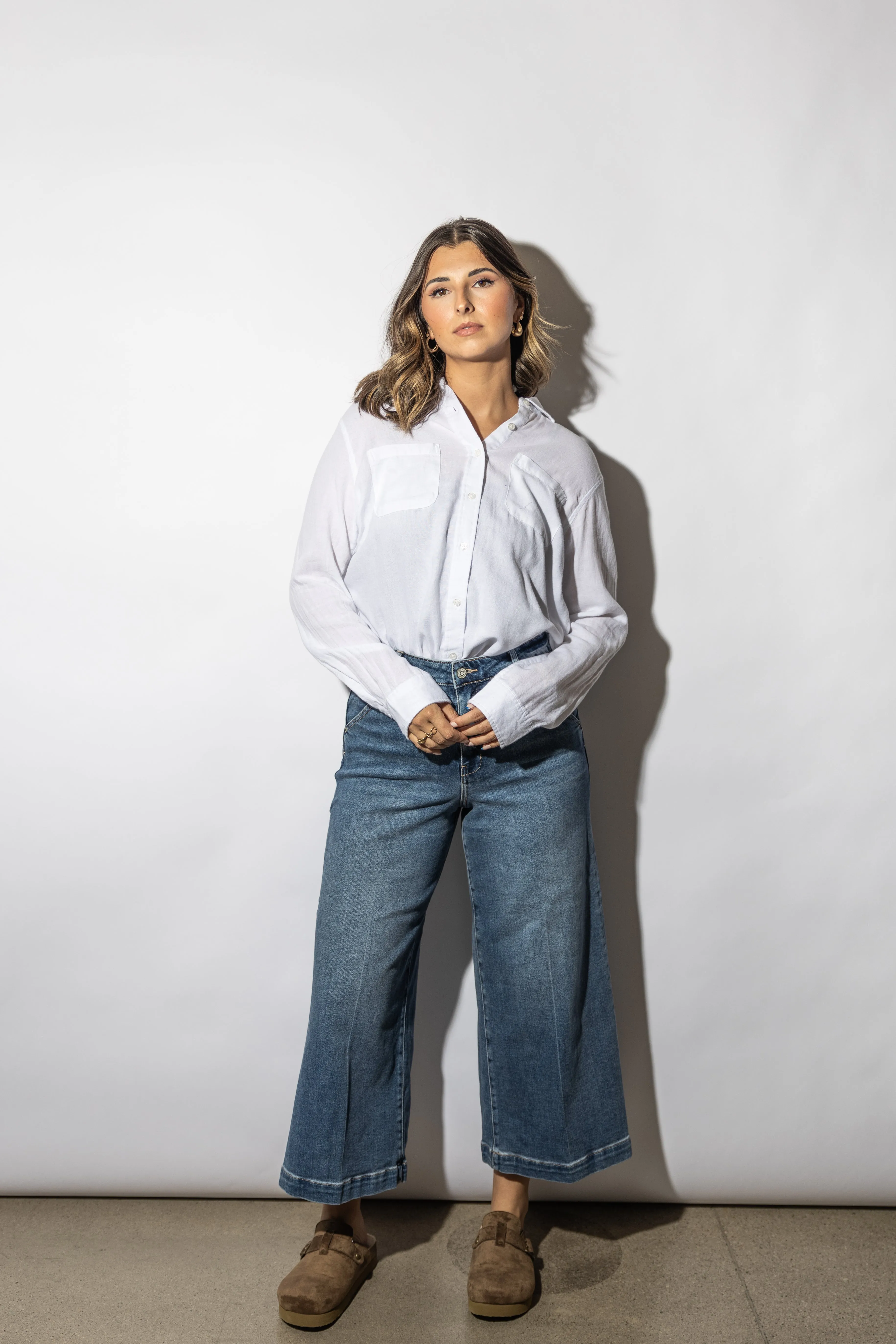 Lilian  White Button Down
