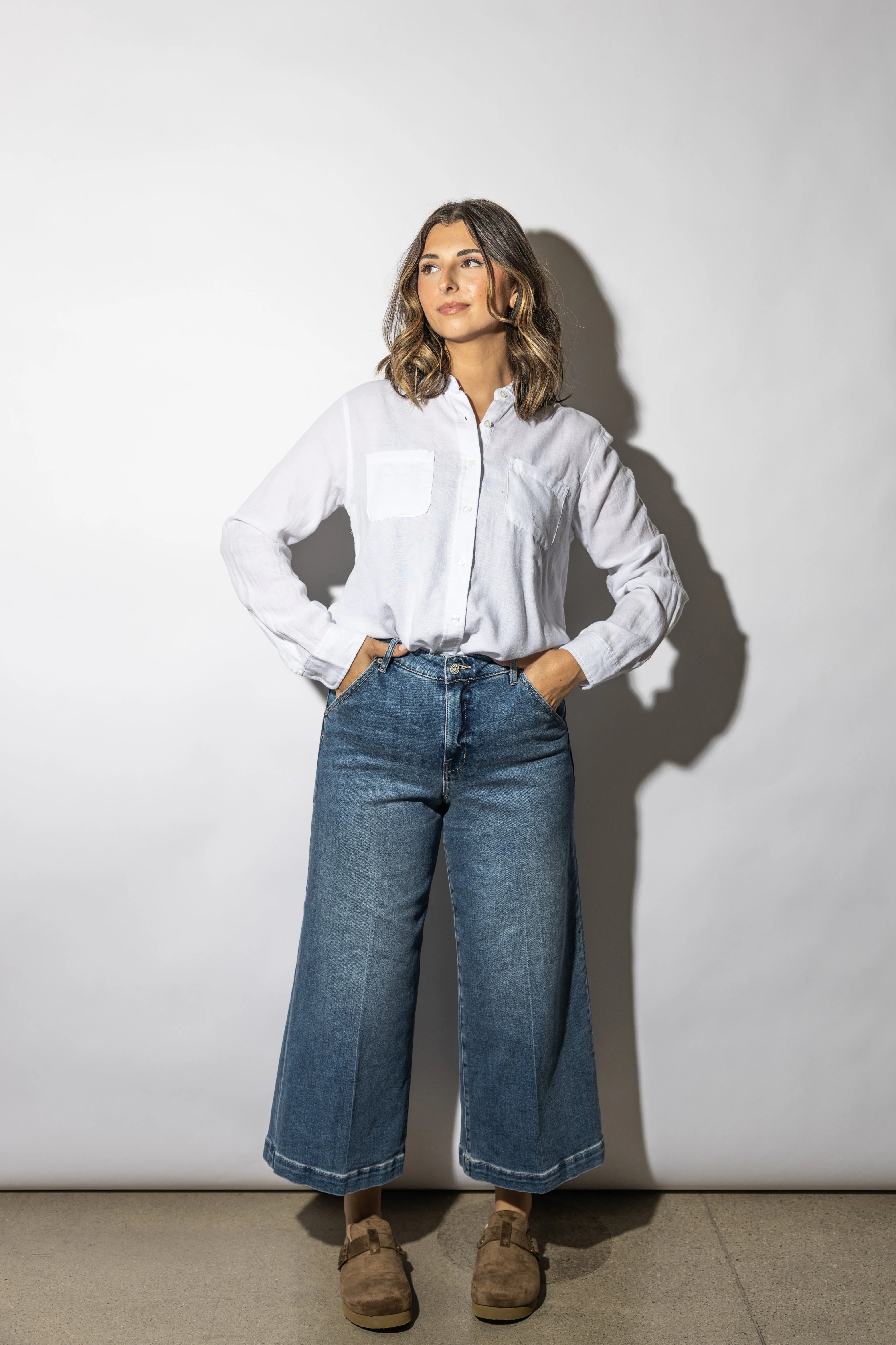 Lilian  White Button Down