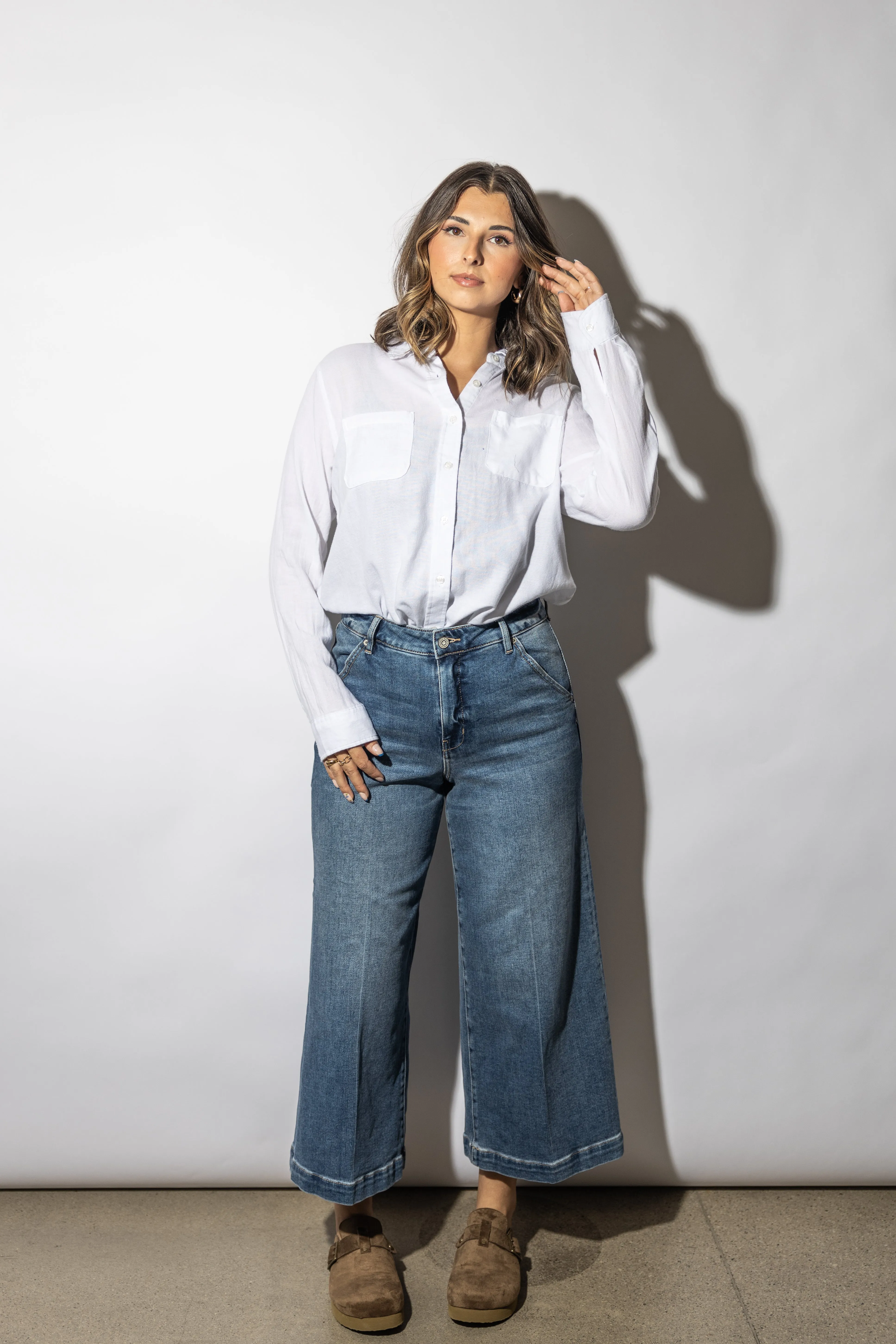Lilian  White Button Down