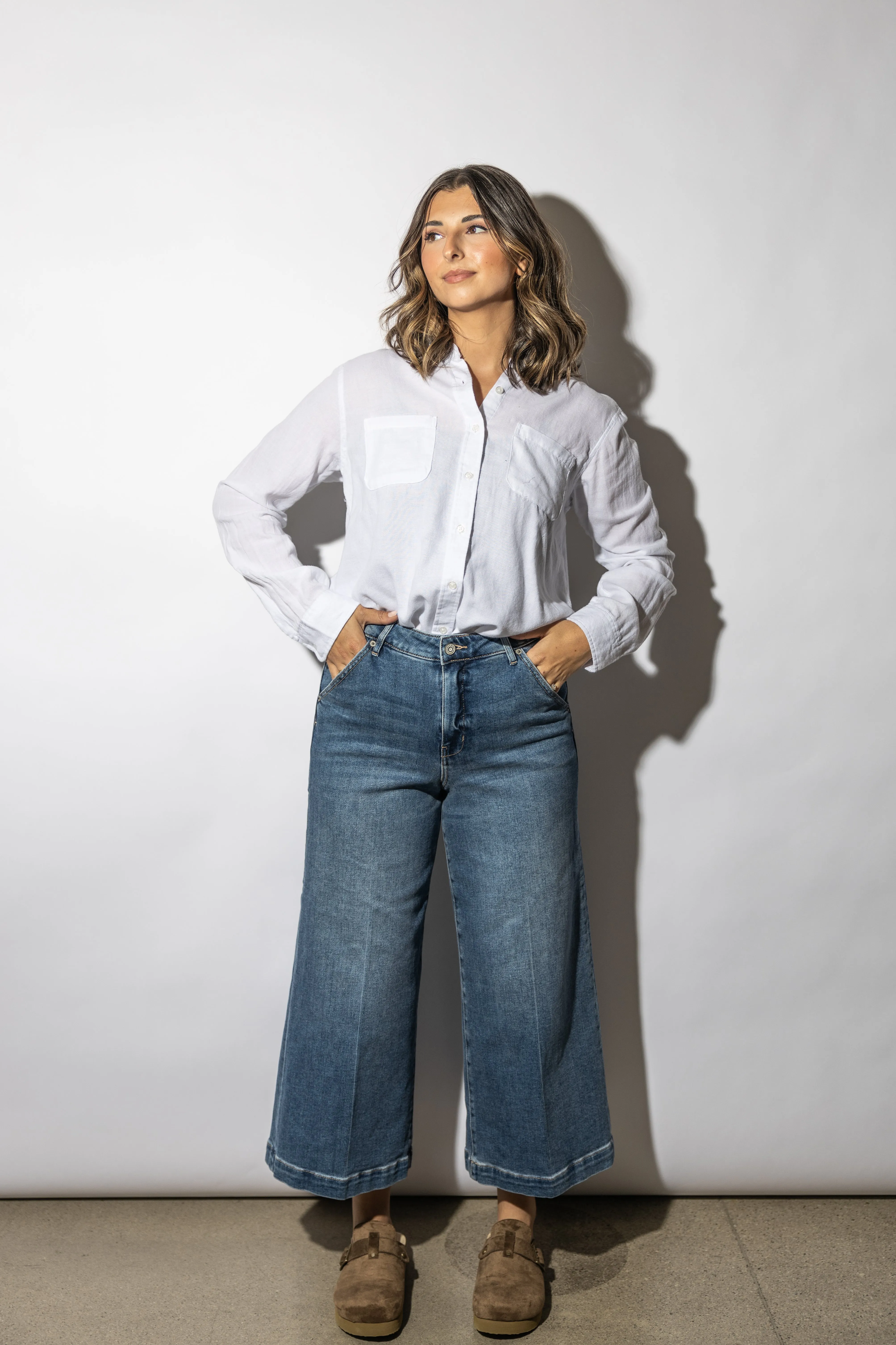 Lilian  White Button Down