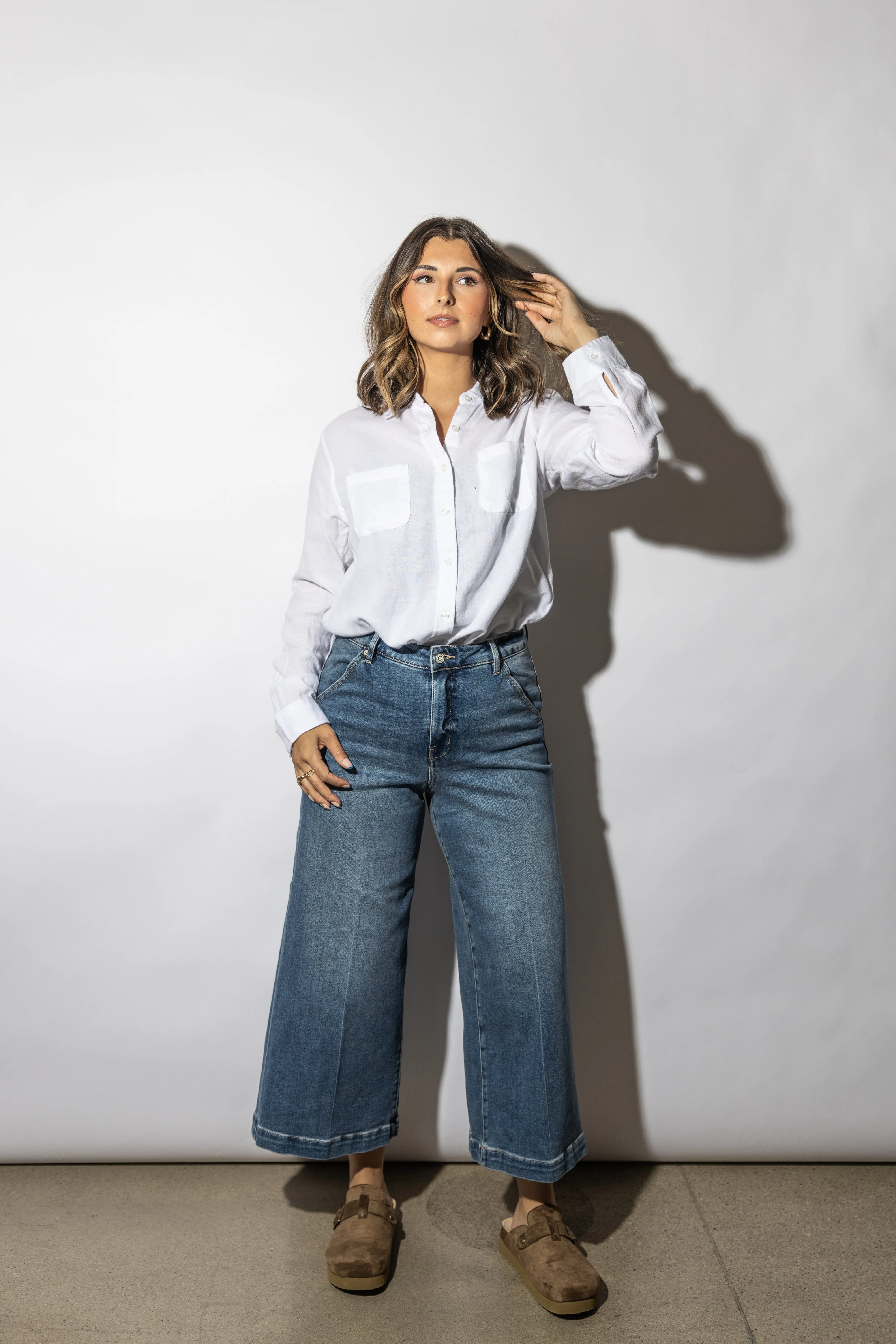 Lilian  White Button Down