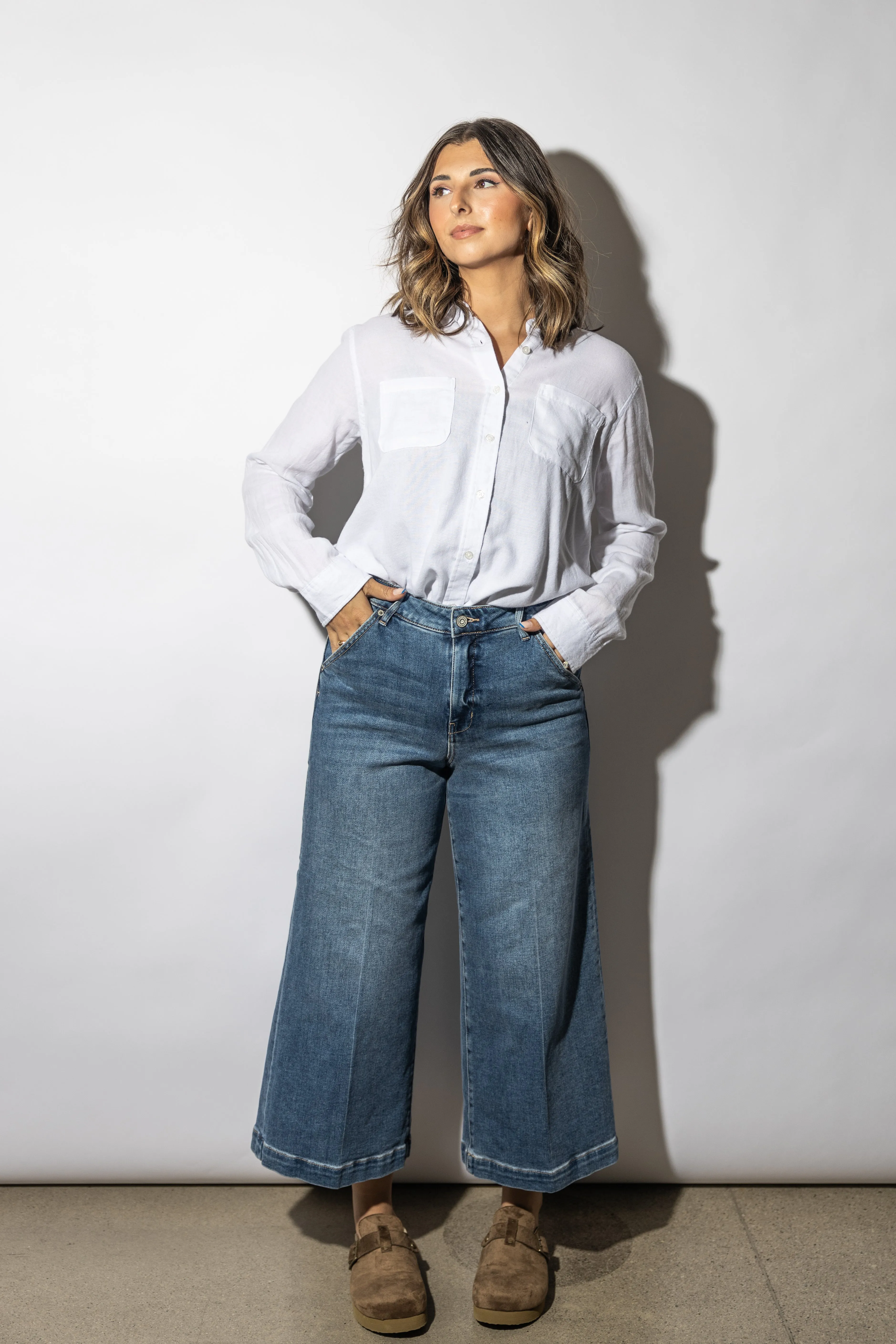 Lilian  White Button Down