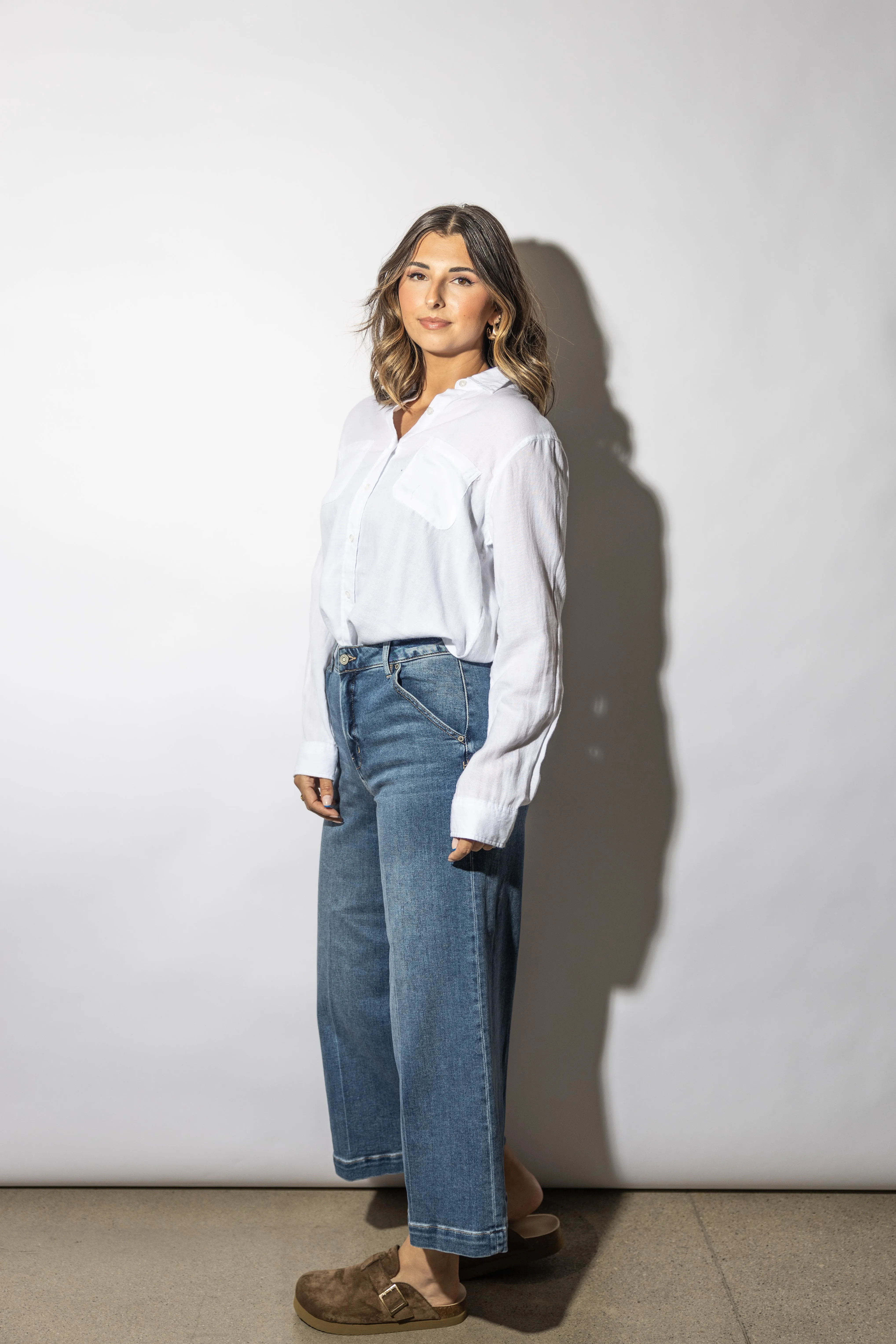 Lilian  White Button Down