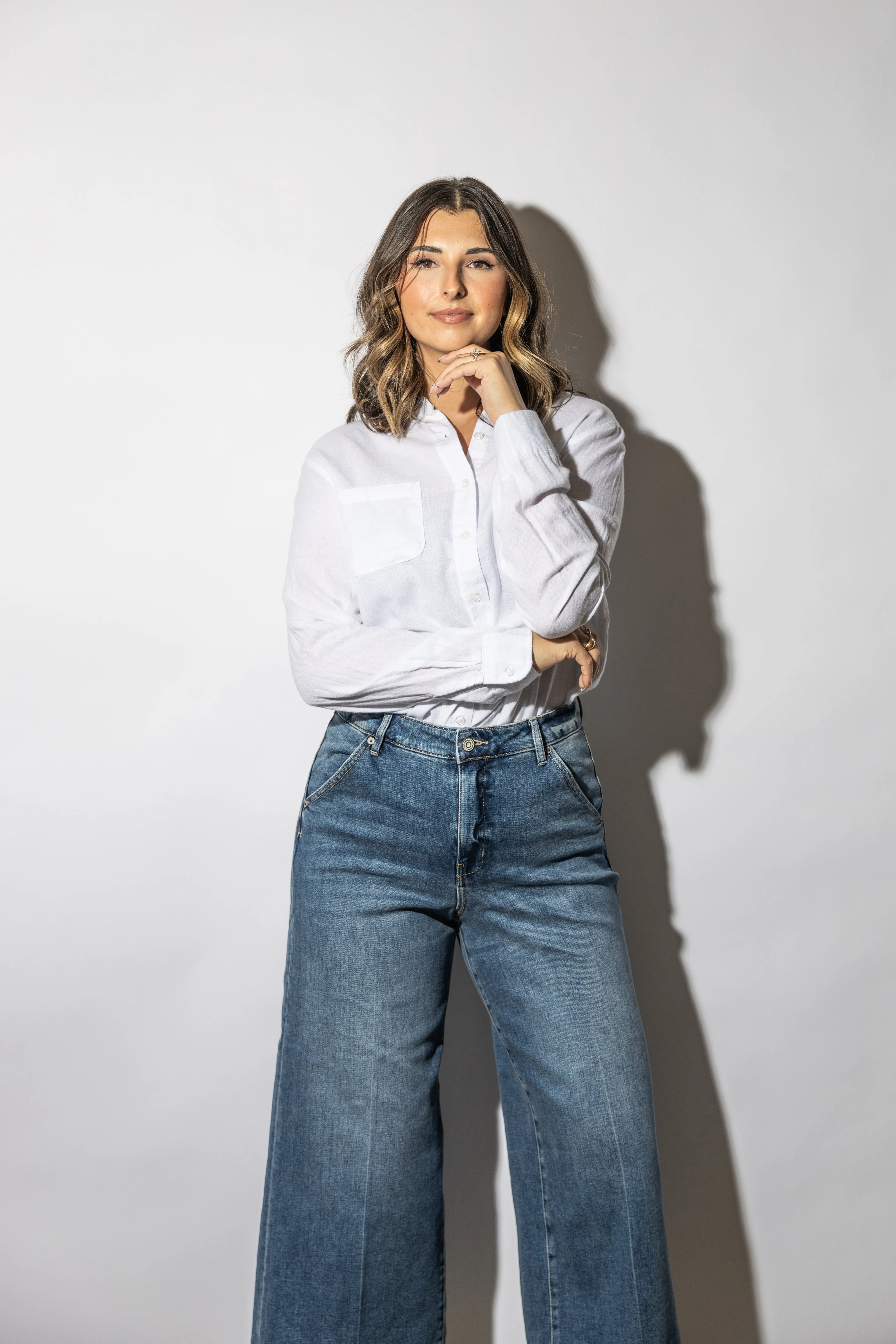 Lilian  White Button Down