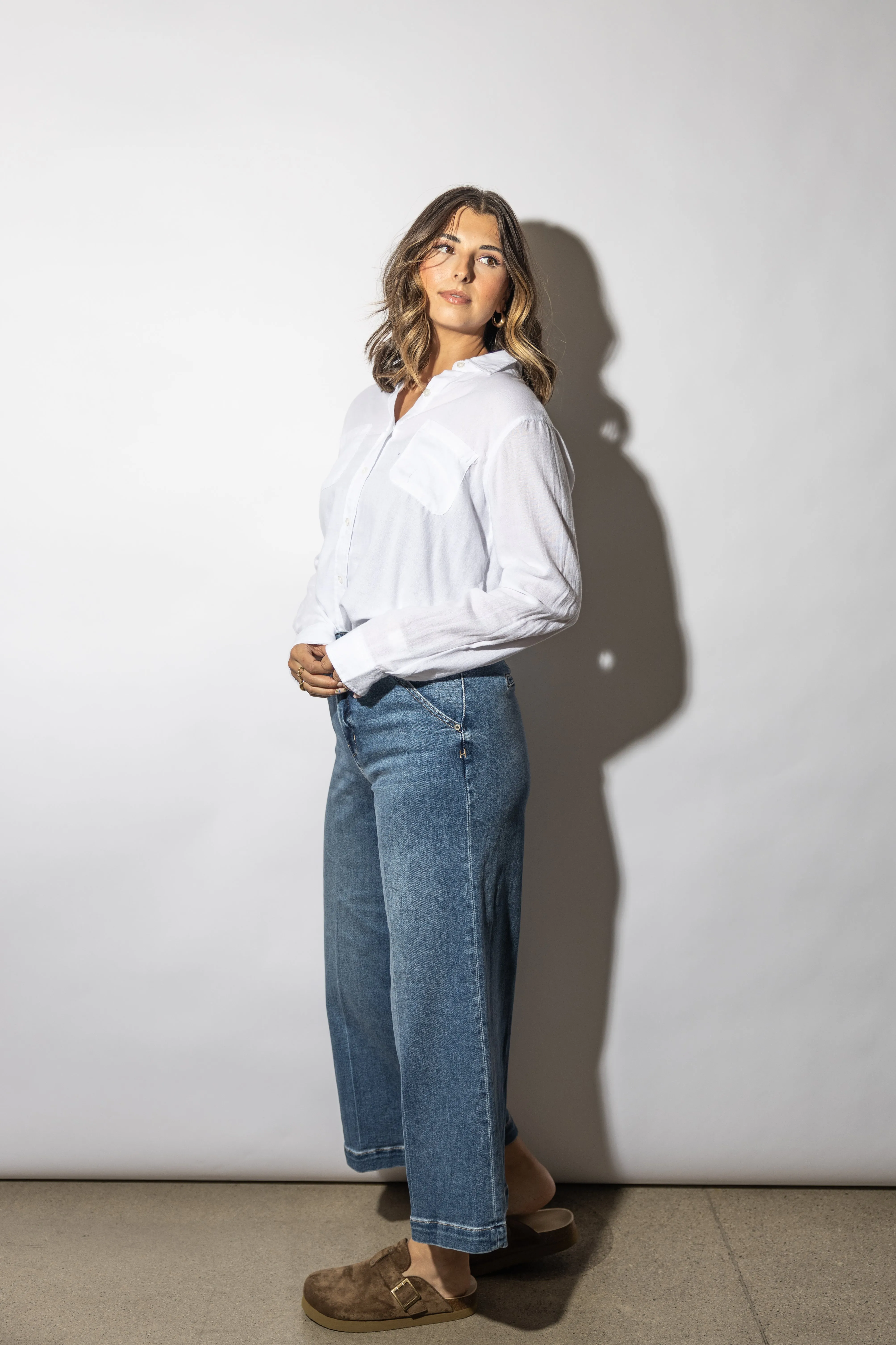 Lilian  White Button Down