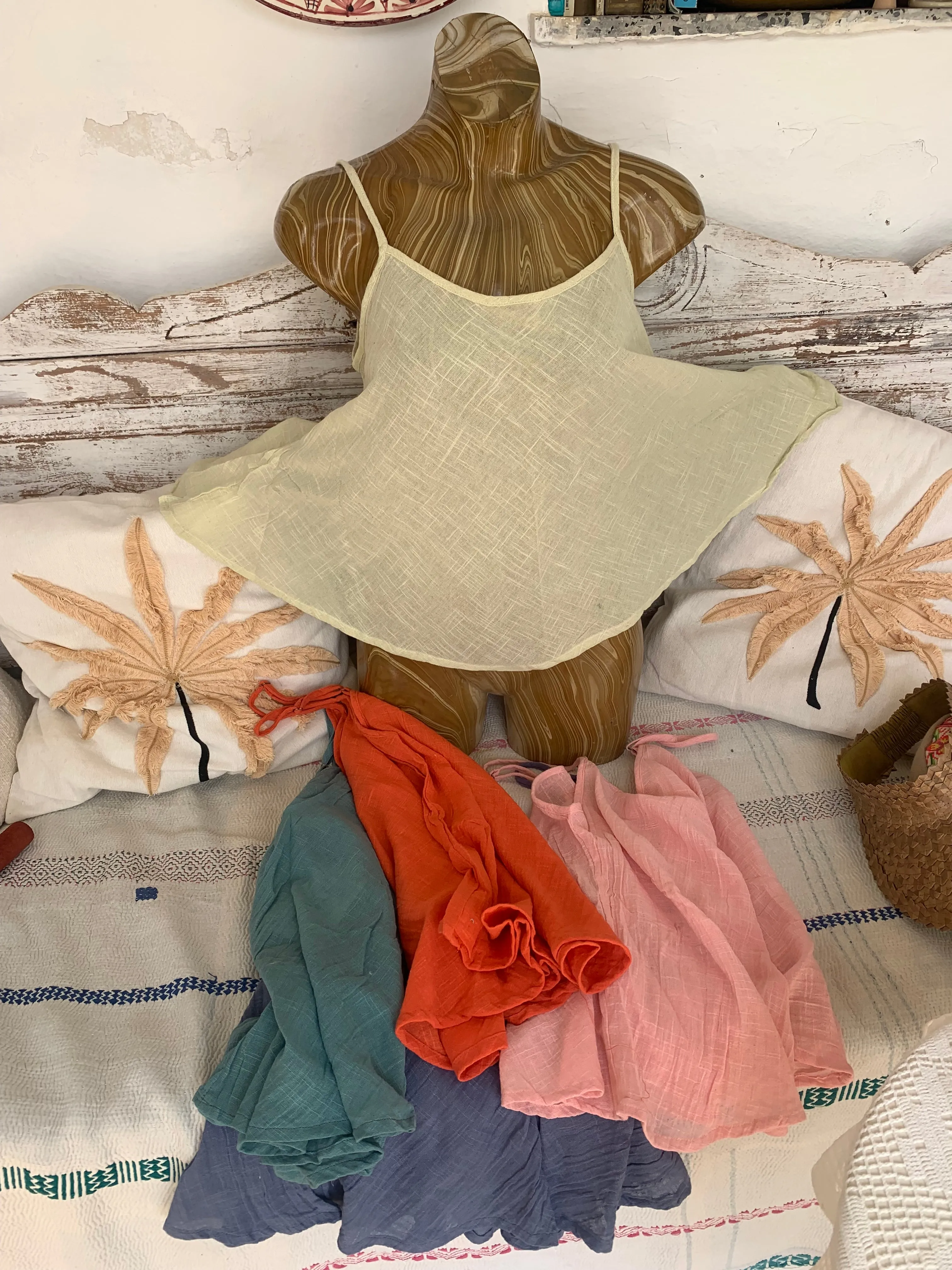 Linen  butterfly 🦋 top - boho blouse emerald green