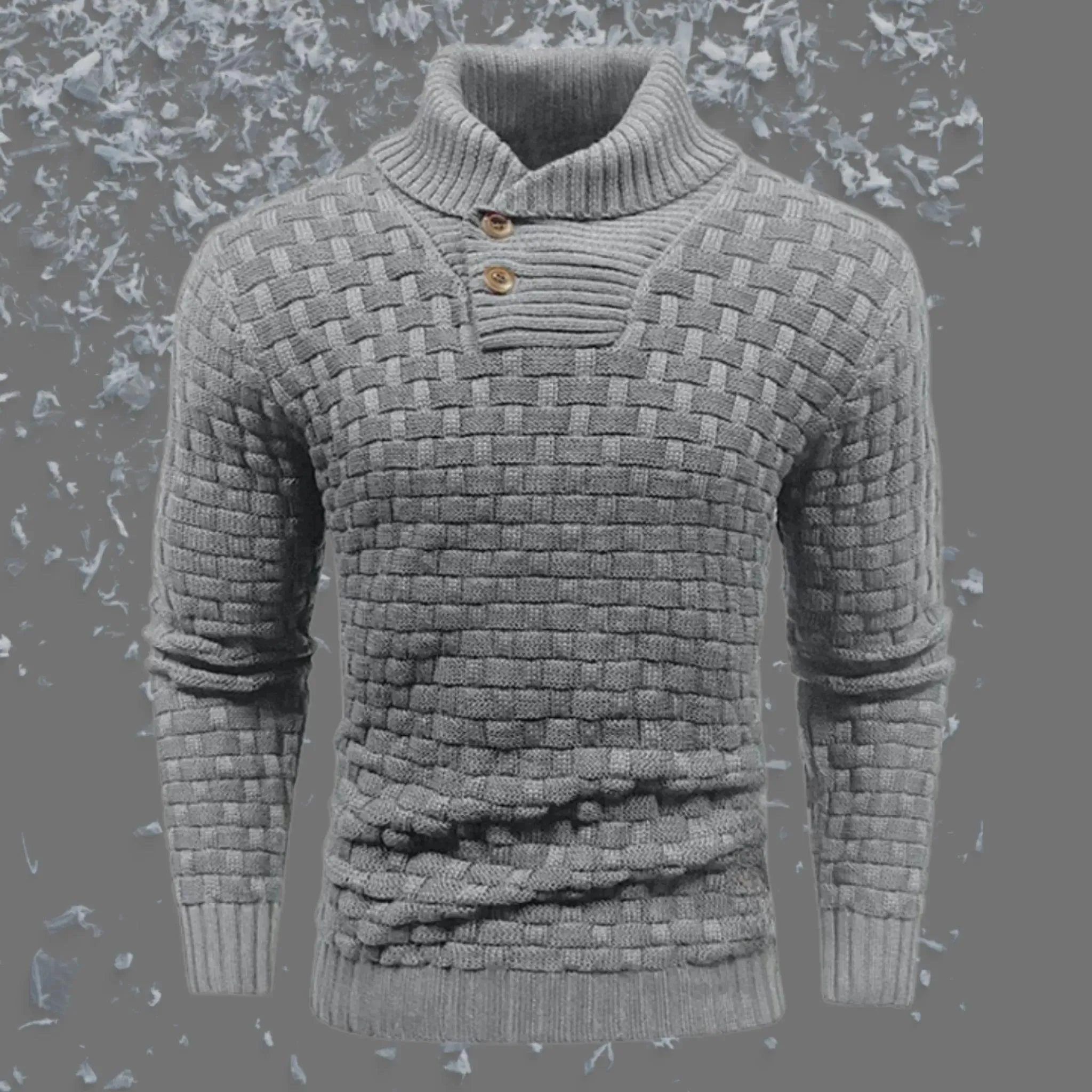 Men's Slim-Fit Button Detail Turtleneck Sweater