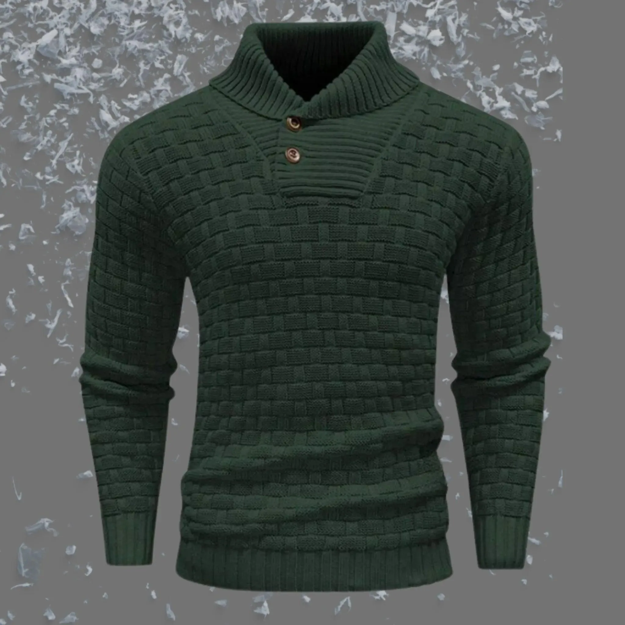 Men's Slim-Fit Button Detail Turtleneck Sweater