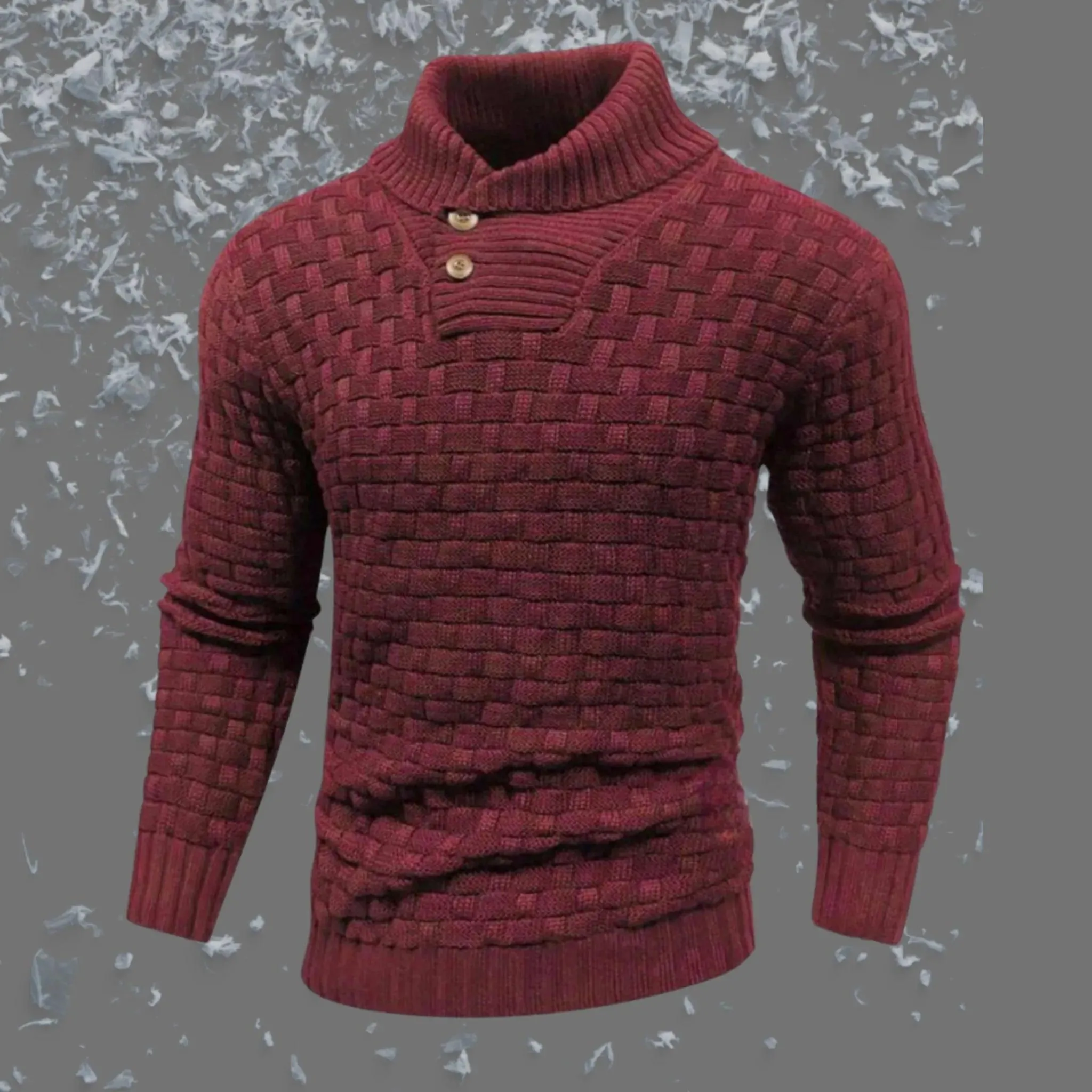 Men's Slim-Fit Button Detail Turtleneck Sweater